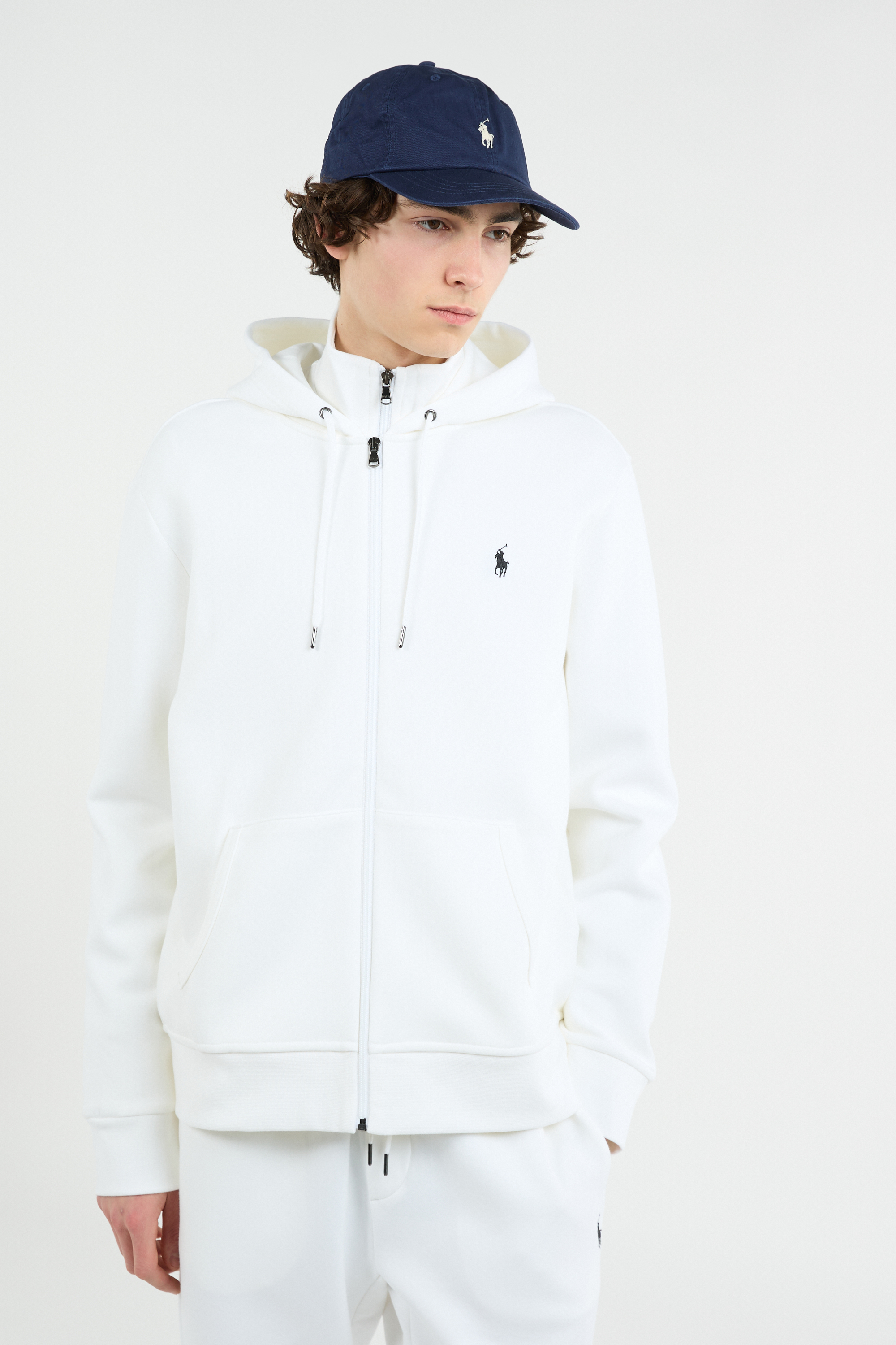 Hoodie zippé Blanc