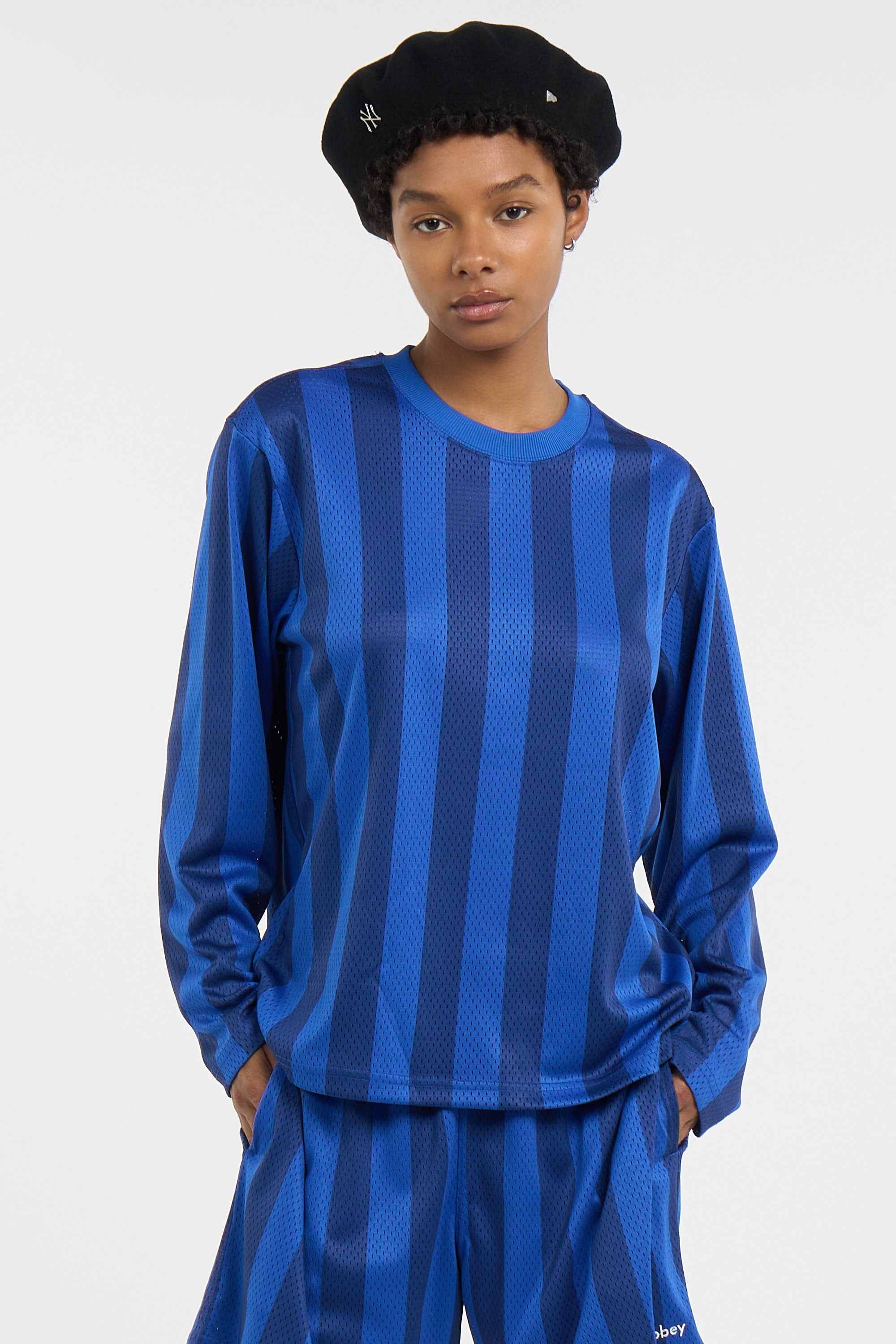 Regular-fit round-neck cotton T-shirt Blue