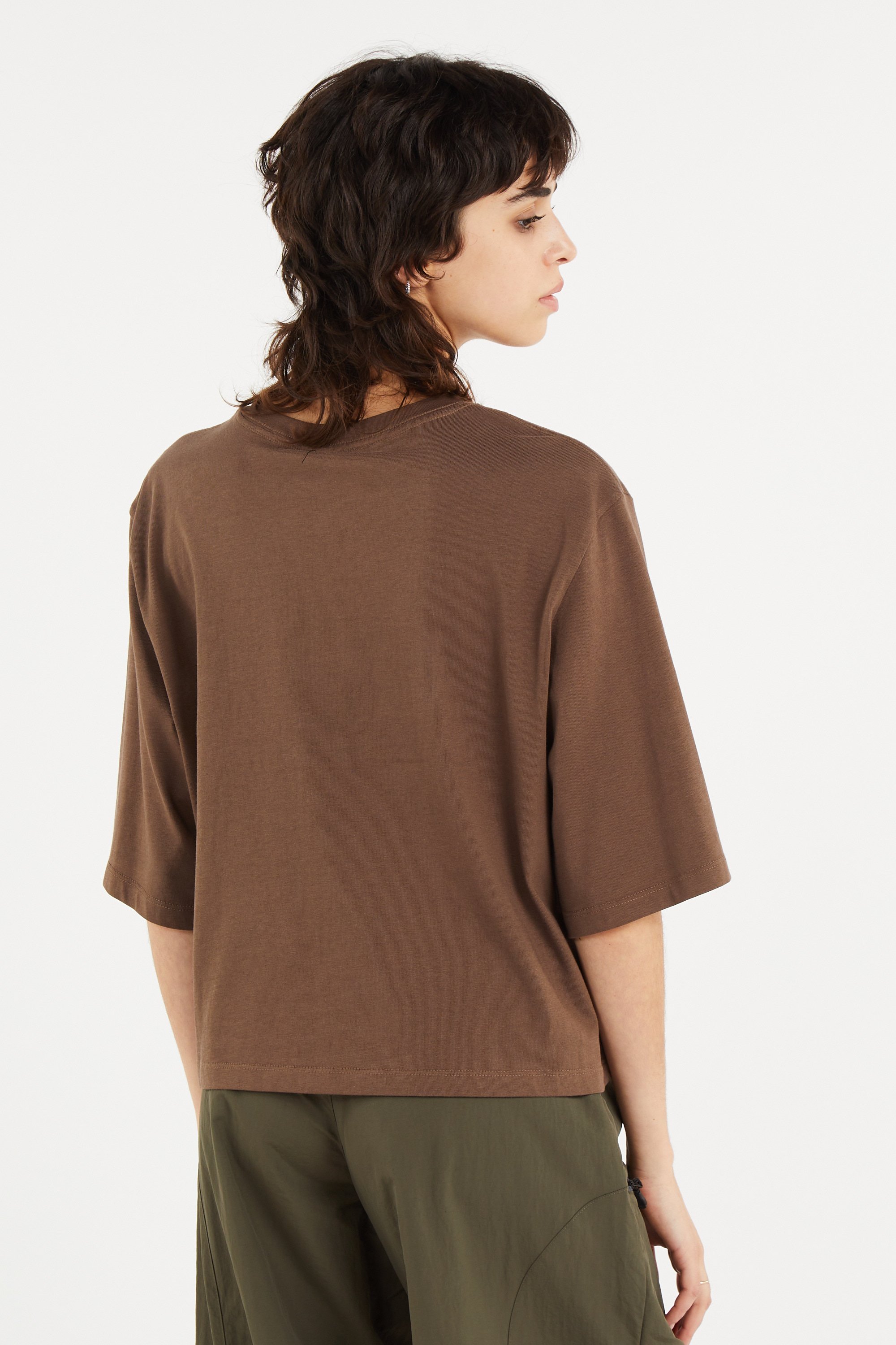 Regular-fit round-neck cotton T-shirt | Brown THE NORTH FACE Women