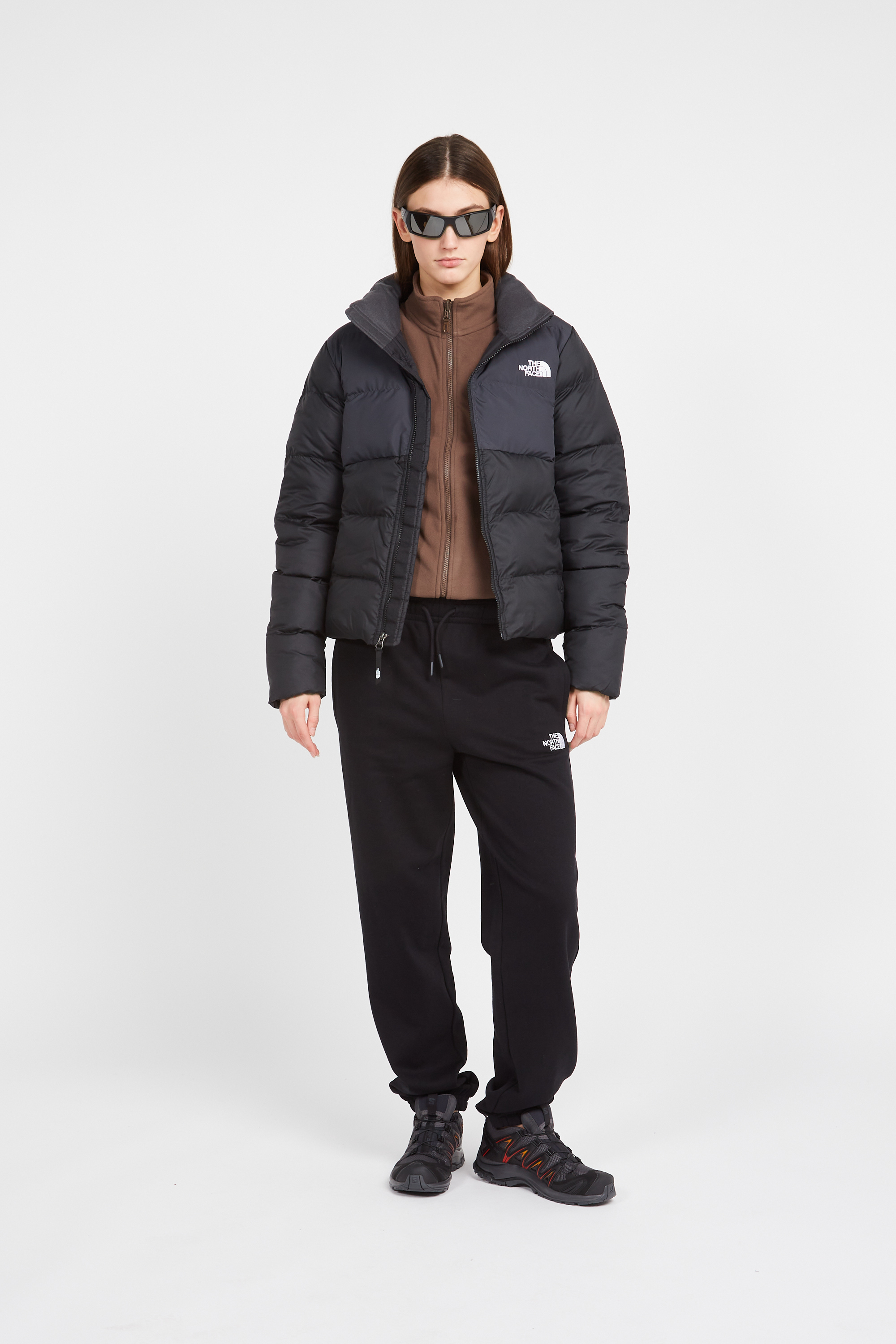 Lightweight quilted padded jacket with high neck Black