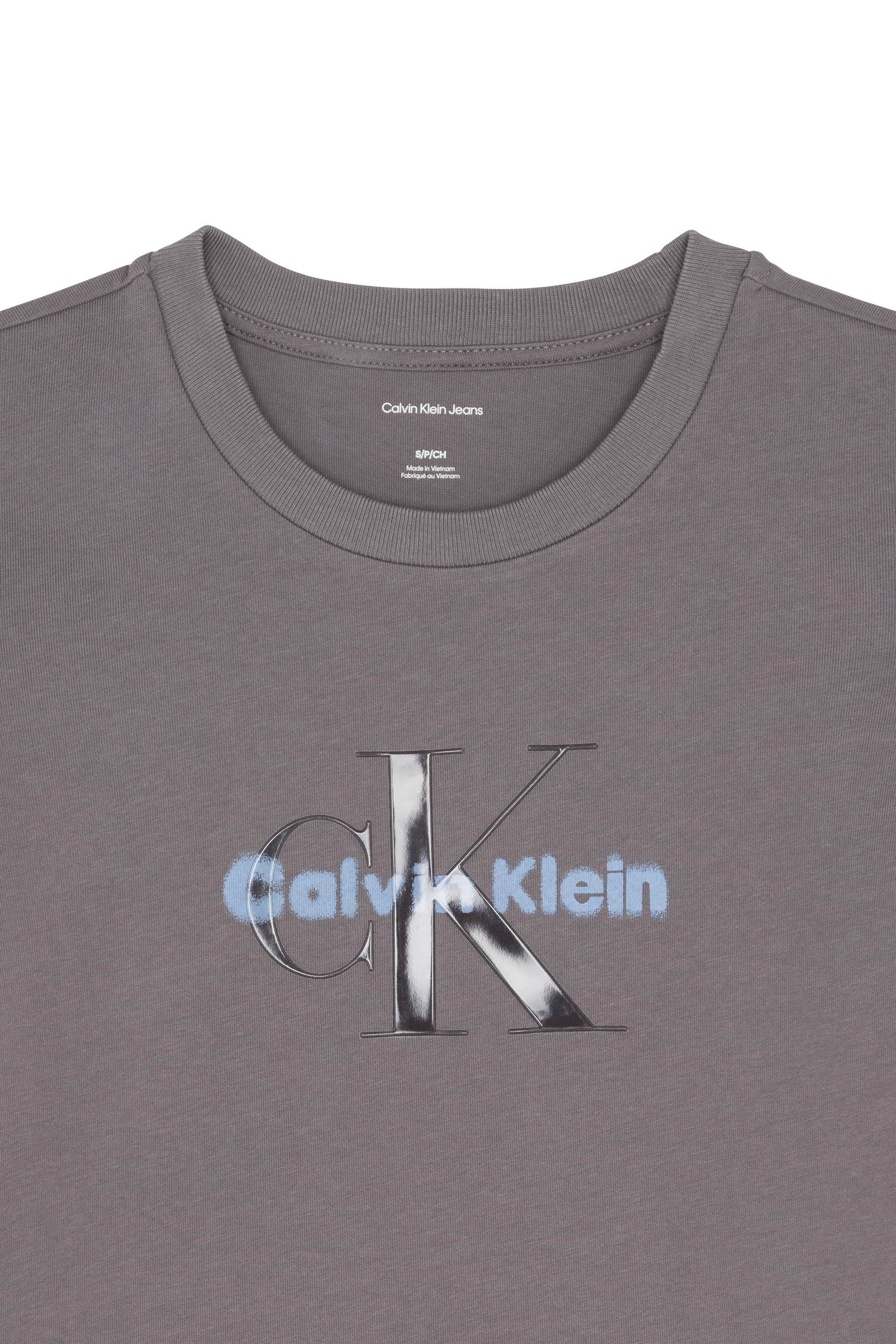 Regular-fit round-neck cotton T-shirt Grey
