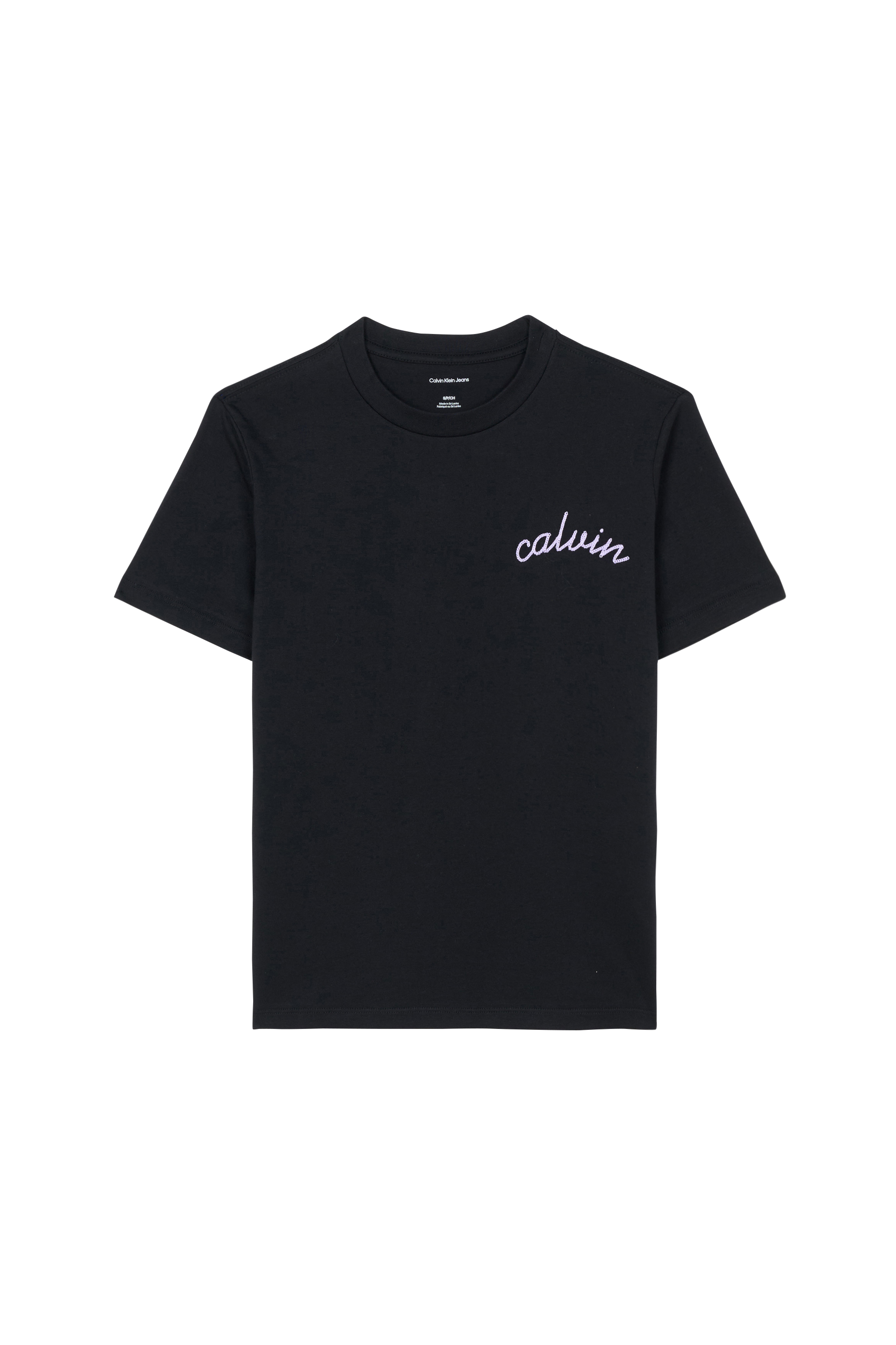 Regular-fit round-neck cotton T-shirt Black