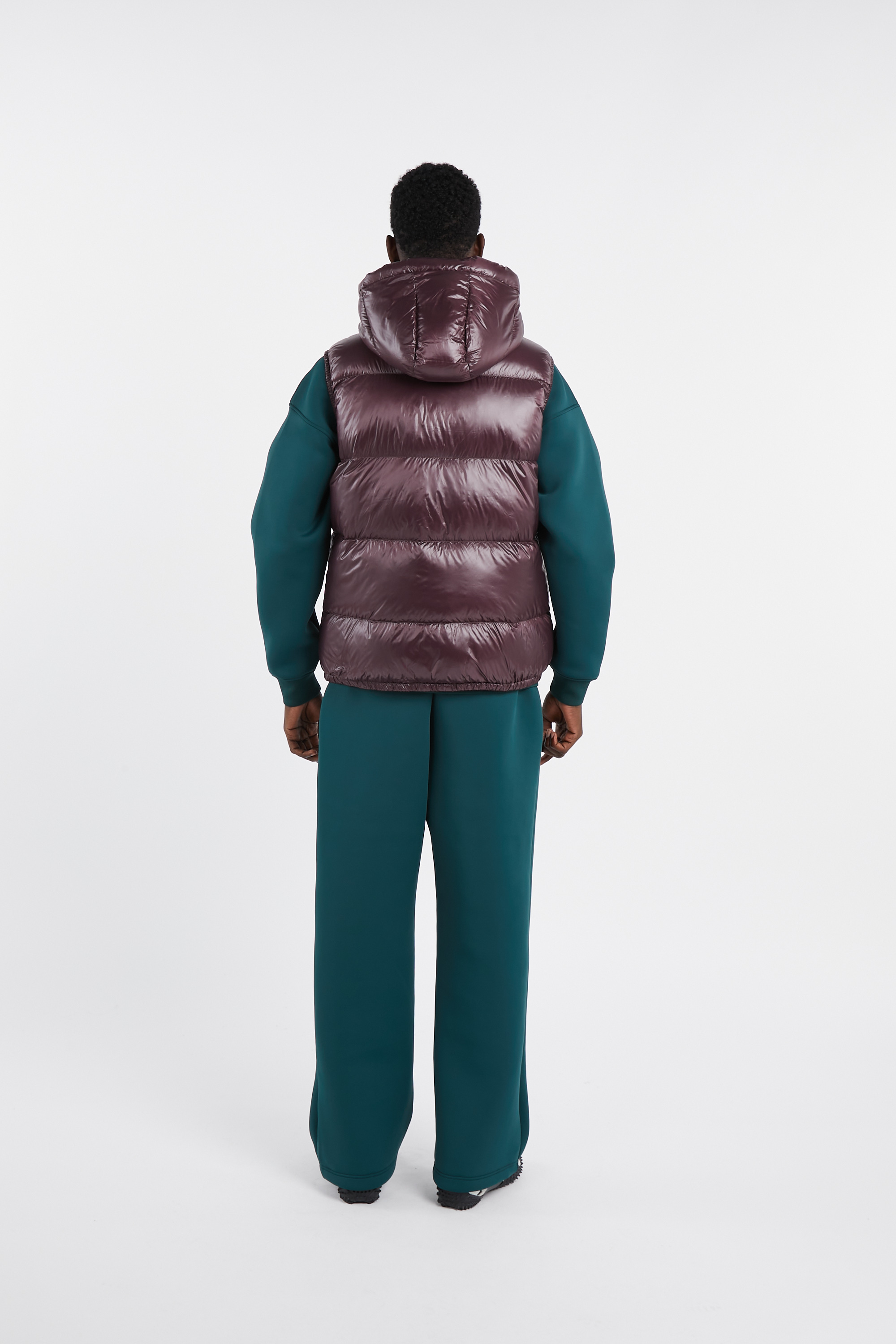 Lightweight quilted padded jacket with high neck Purple