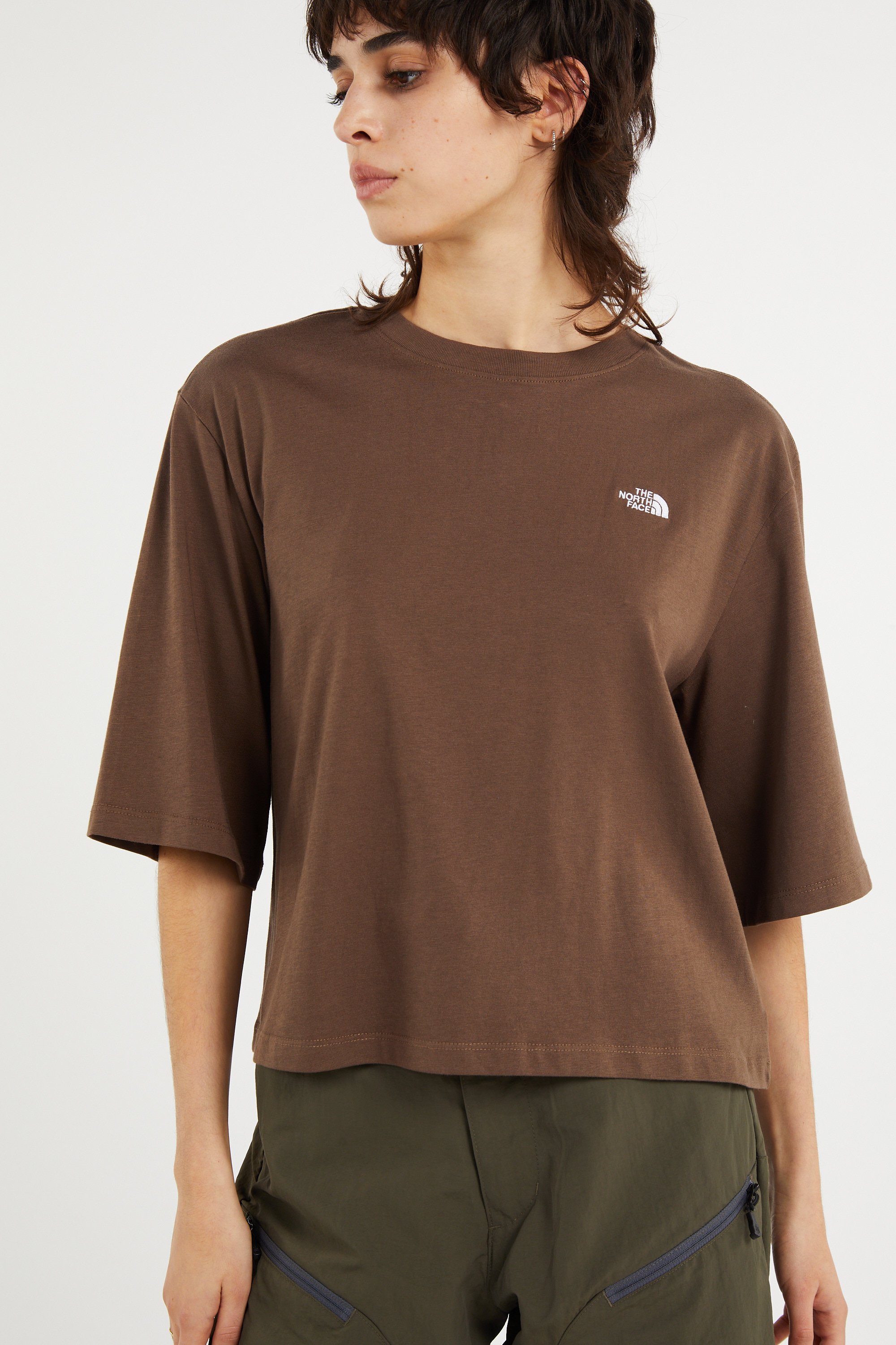 Regular-fit round-neck cotton T-shirt | Brown THE NORTH FACE Women