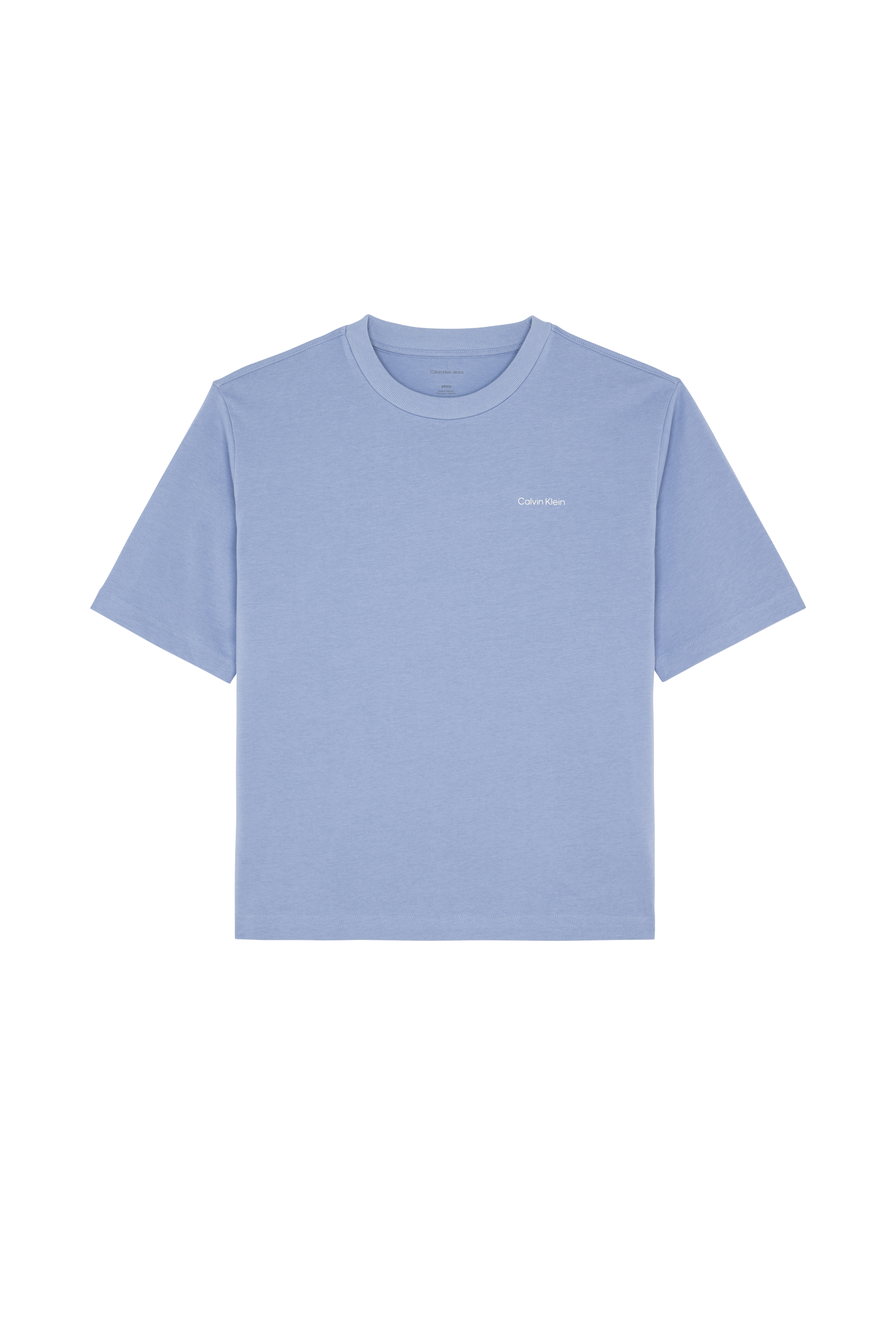 Regular-fit round-neck cotton T-shirt Blue