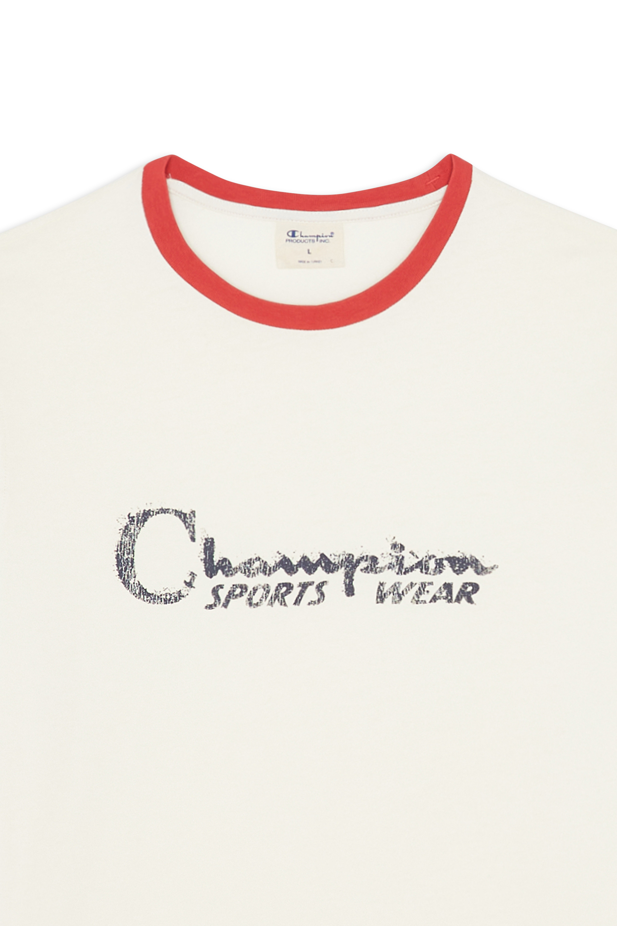 Regular-fit round-neck cotton T-shirt Beige