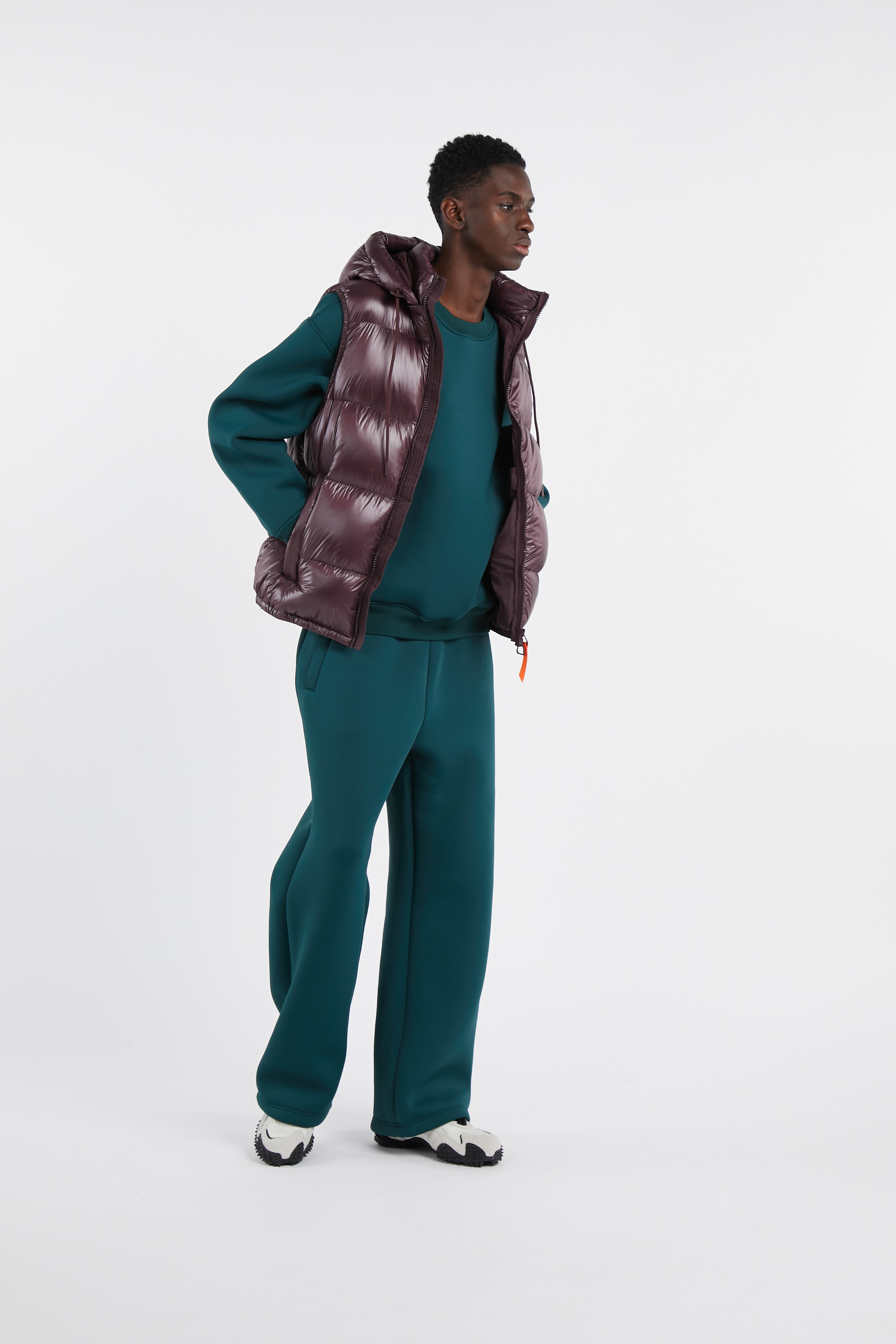 Lightweight quilted padded jacket with high neck Purple