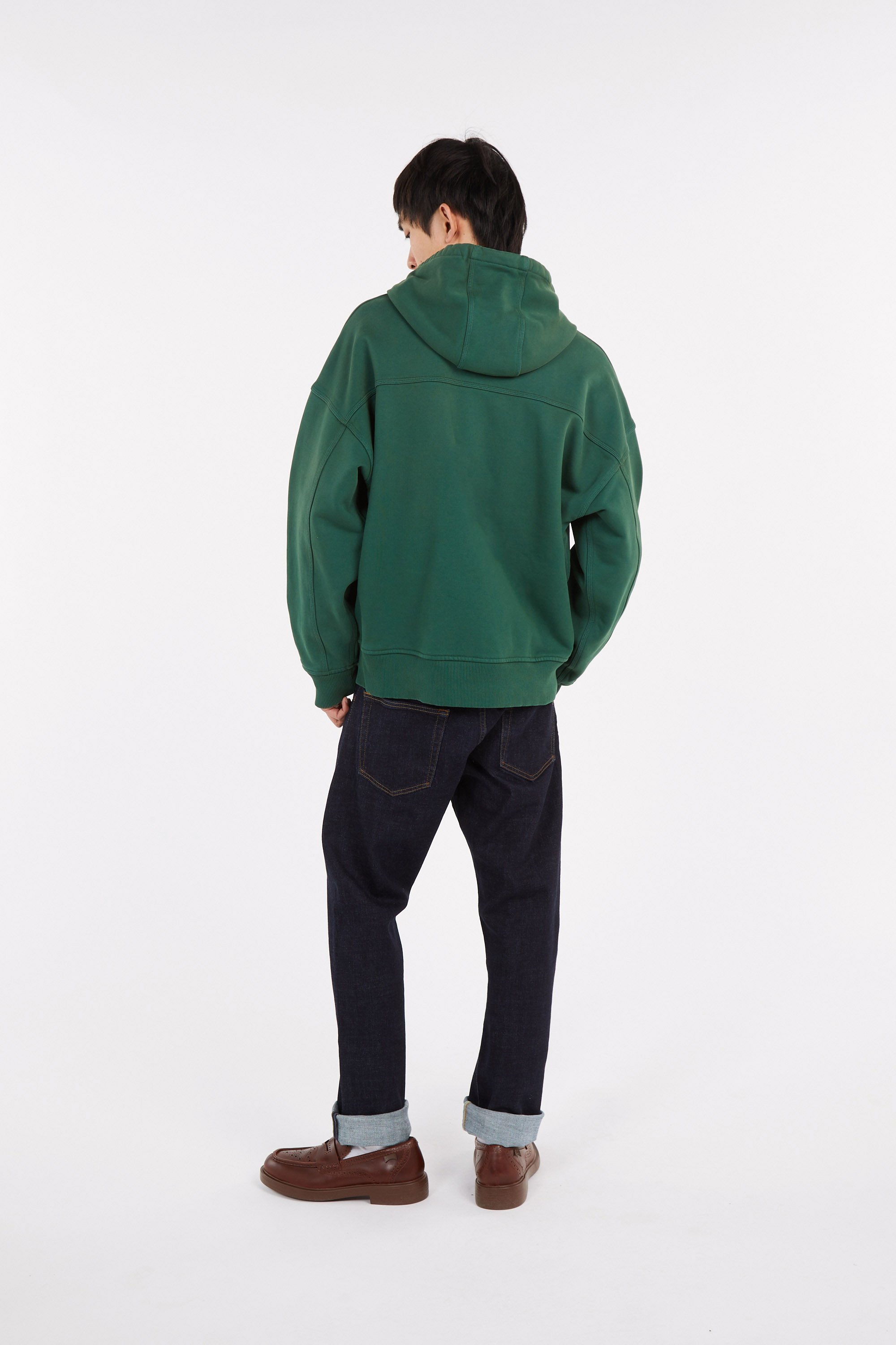 Zippered hoodie Green