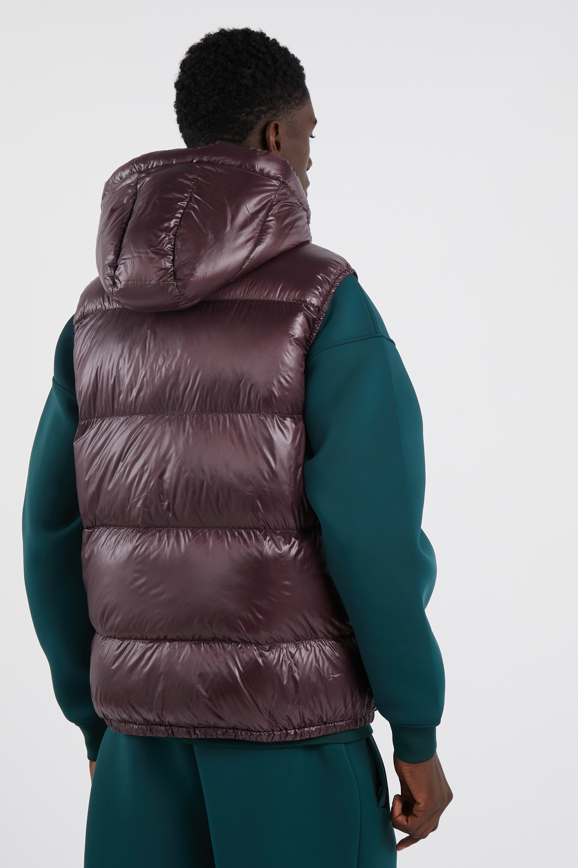 Lightweight quilted padded jacket with high neck Purple