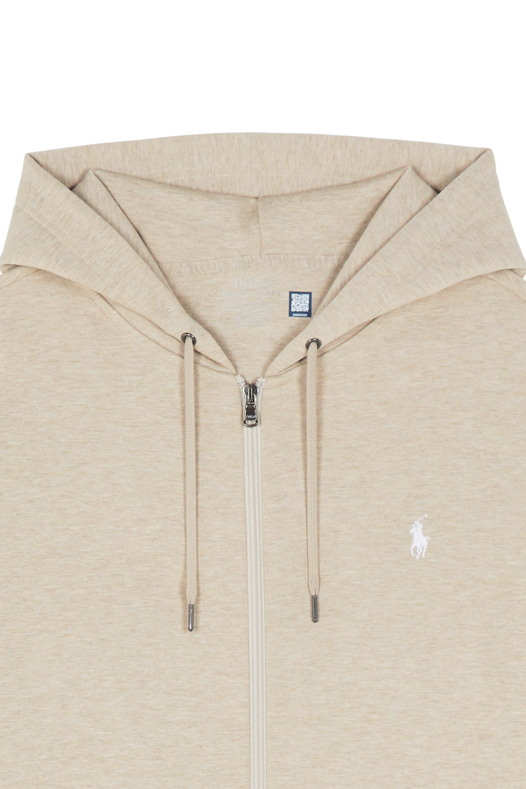 Zippered hoodie Beige