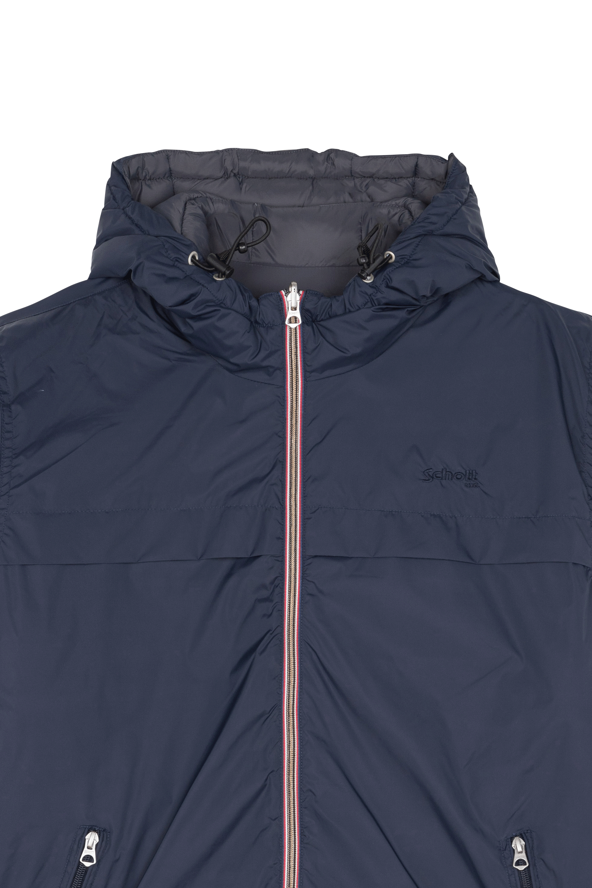 Lightweight quilted padded jacket with high neck Blue