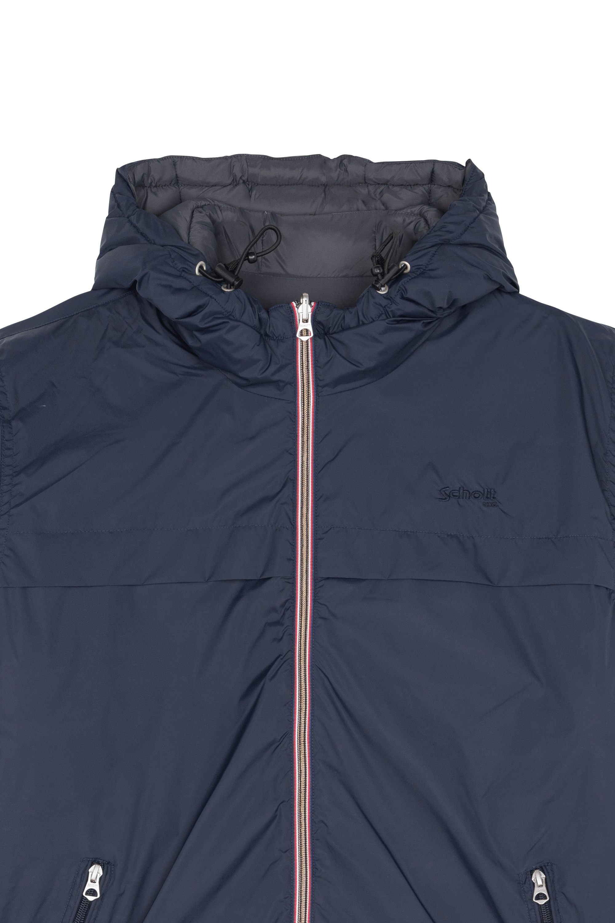 Lightweight quilted padded jacket with high neck Blue
