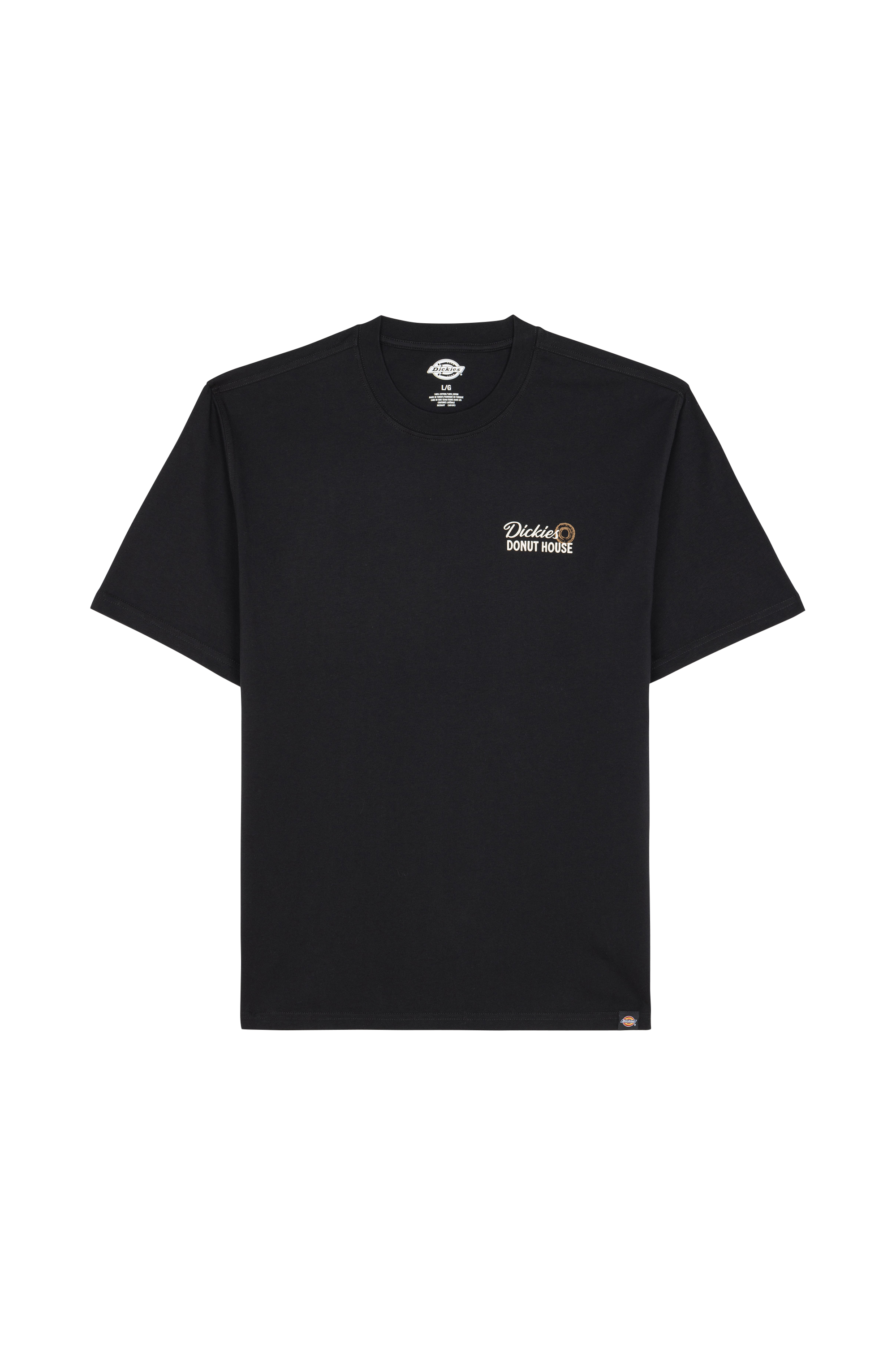 Regular-fit round-neck cotton T-shirt Black