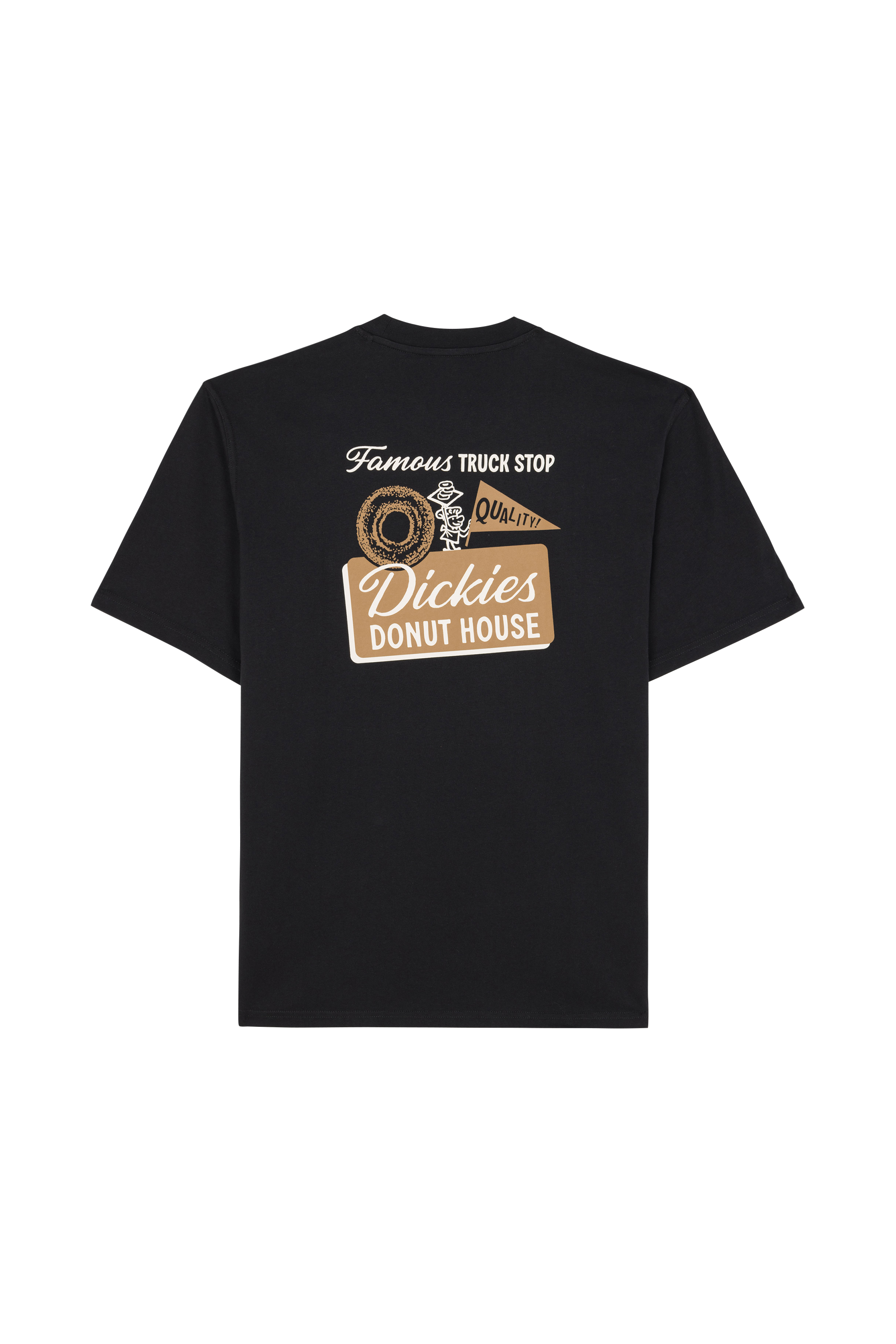 Regular-fit round-neck cotton T-shirt Black