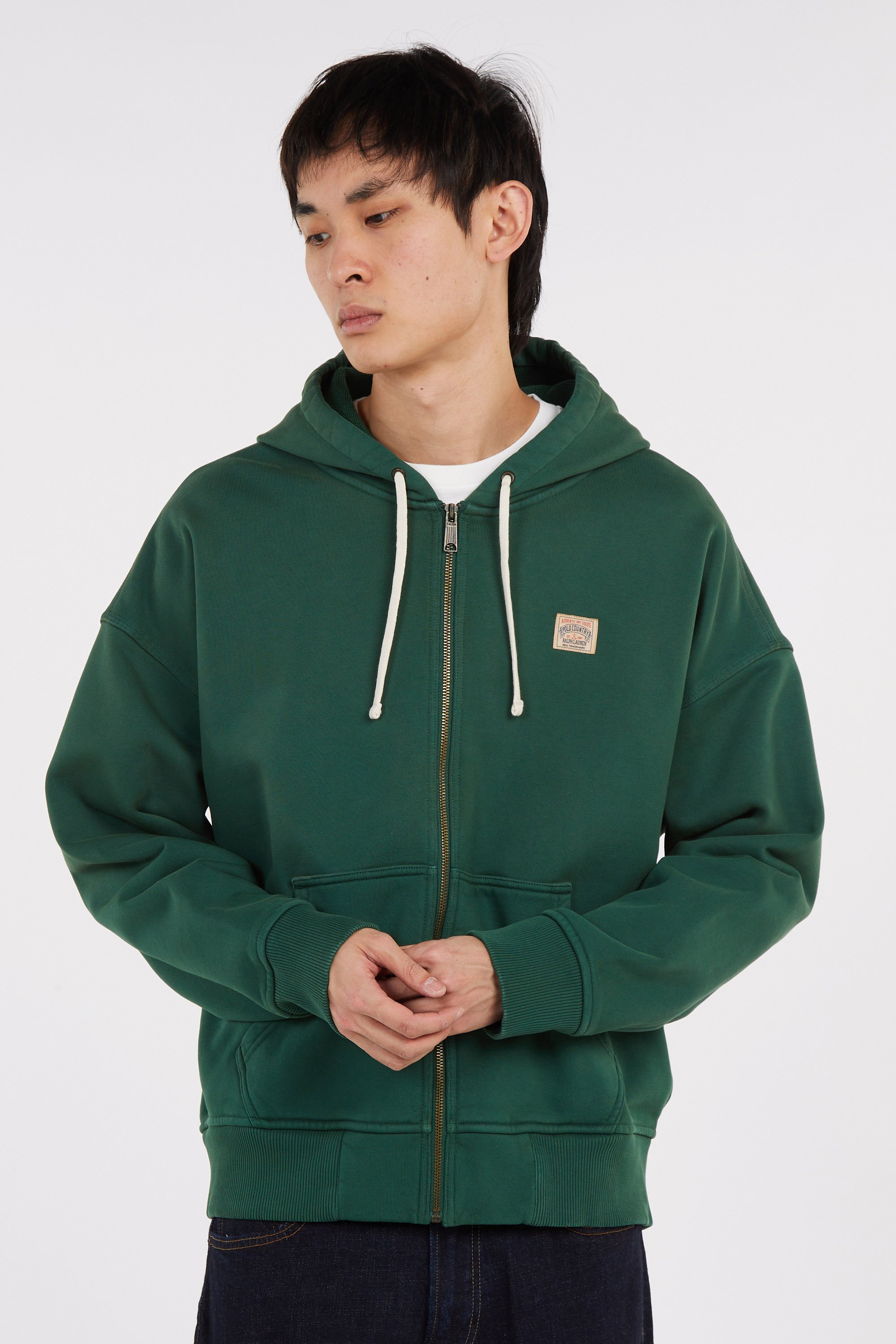 Zippered hoodie Green