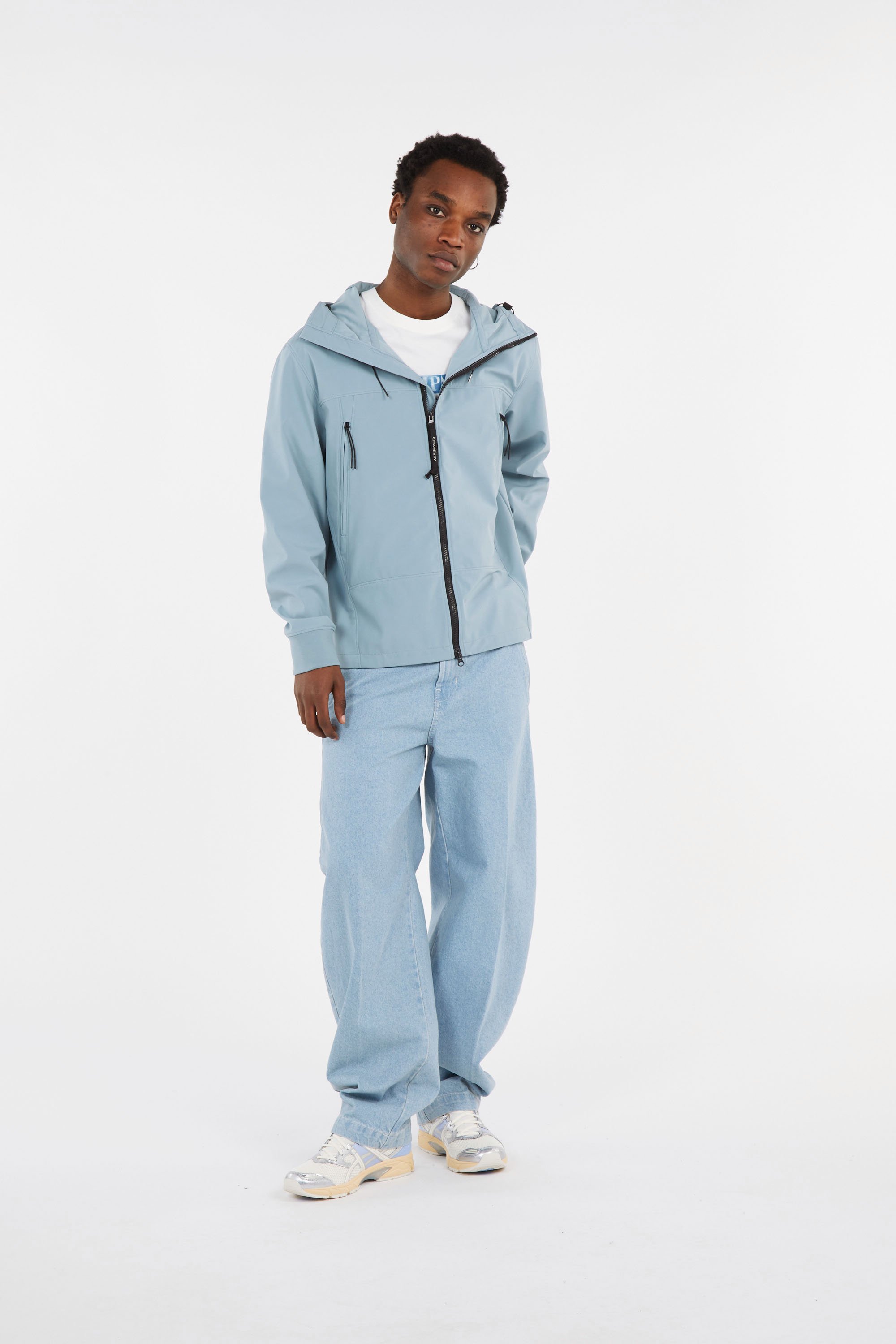 Coupe-vent C.P. SHELL-R GOGGLE JACKET Silver blue