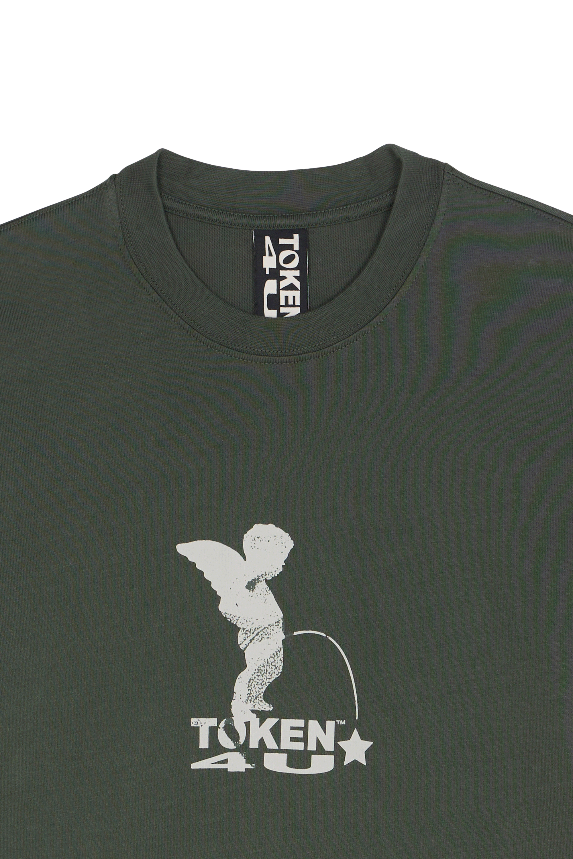 Regular-fit round-neck cotton T-shirt | Green TOKEN 4U Men