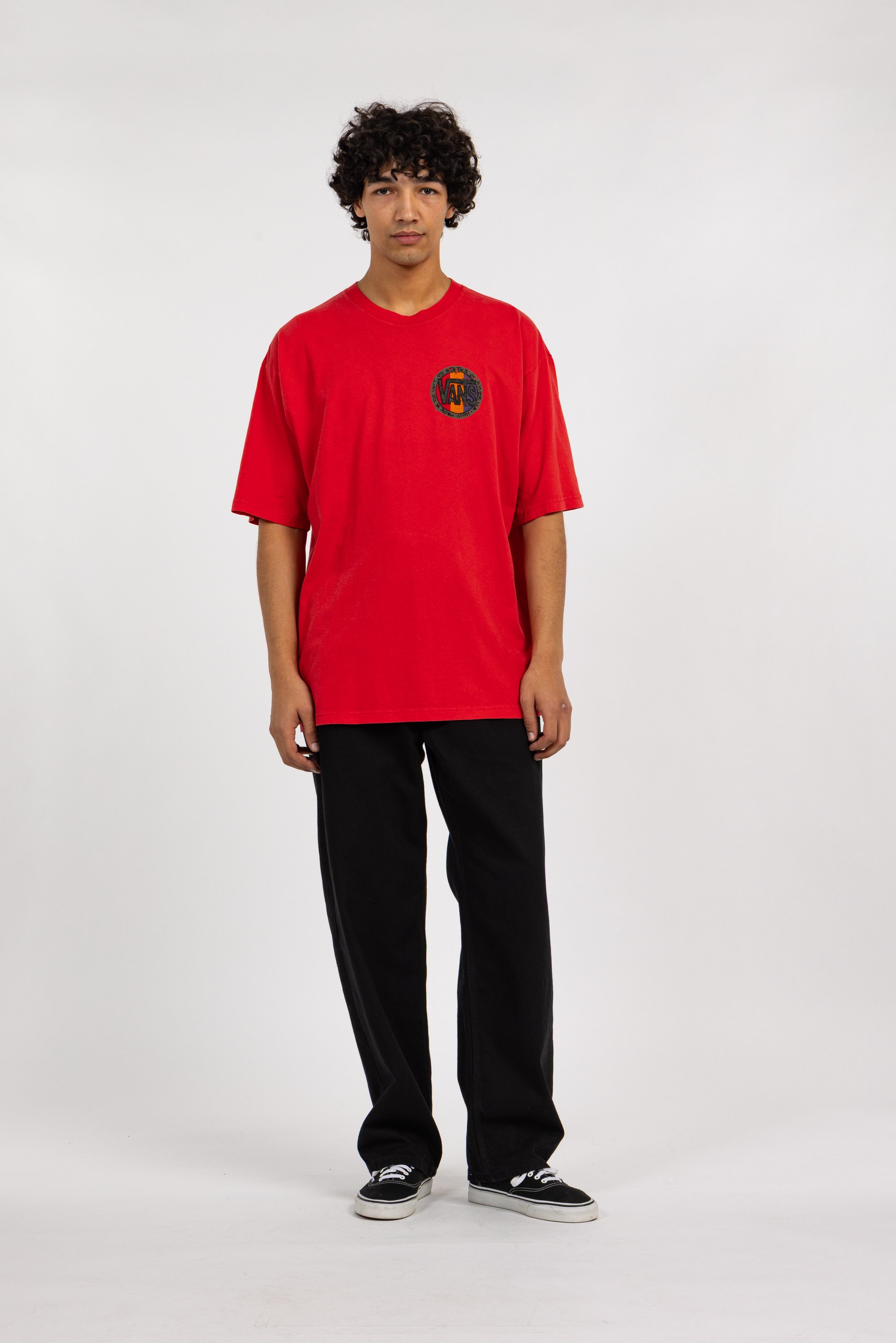 Regular-fit round-neck cotton T-shirt VANS Red