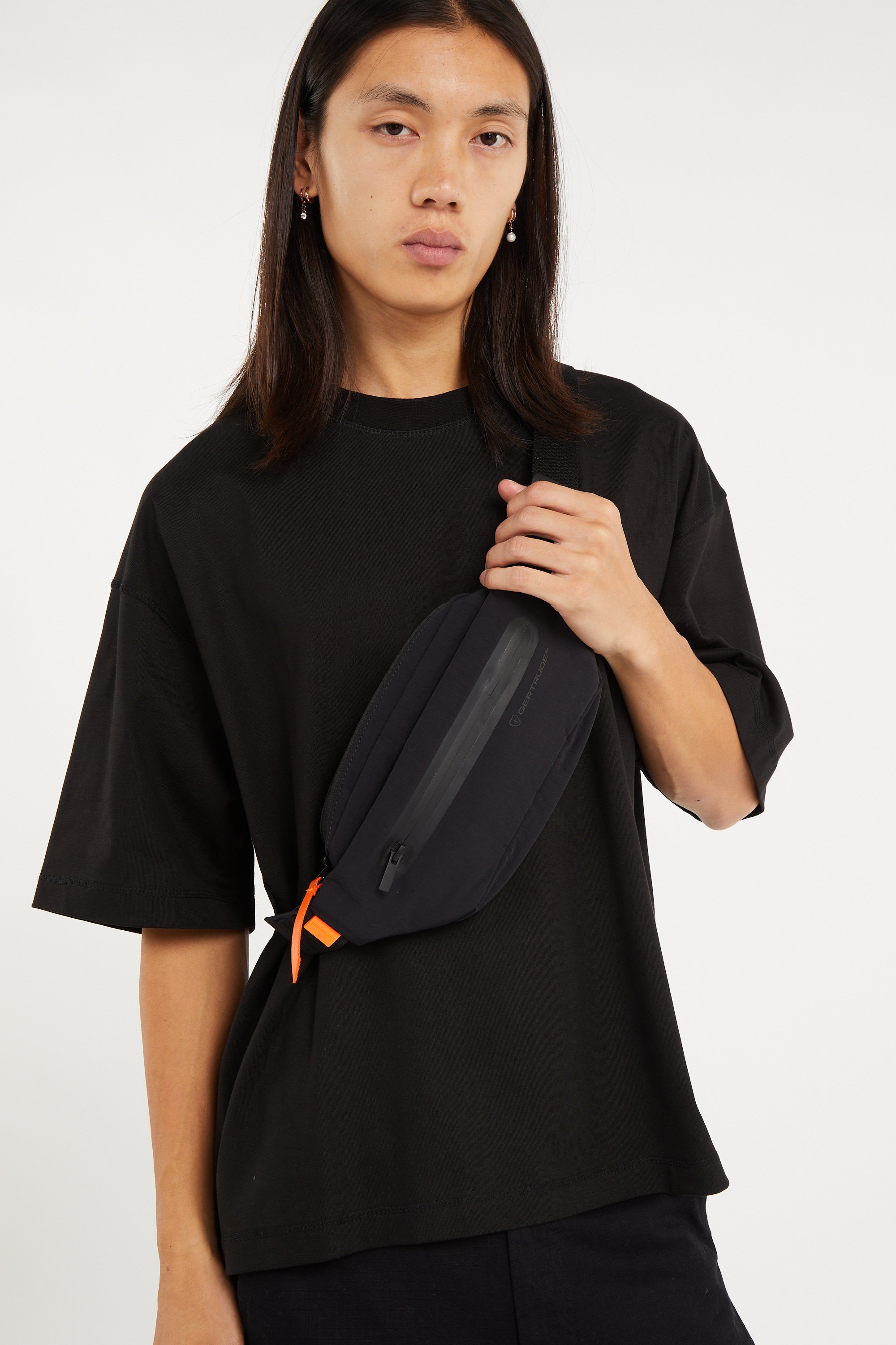 Printed canvas waist bag | Black GERTRUDE Men