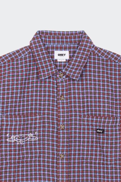 OBEY CHEMISE EN COTON BIO Violet