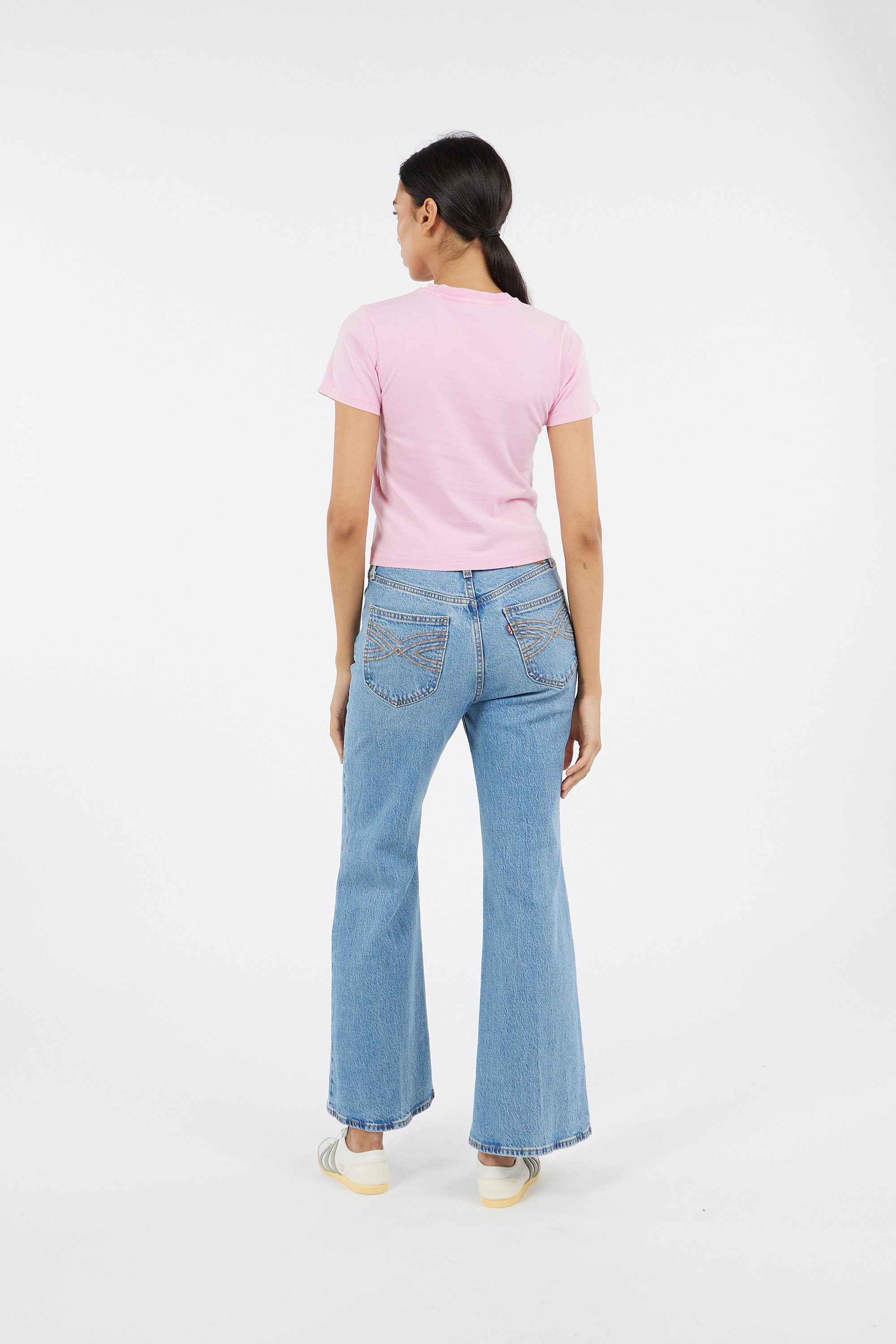 Regular-fit round-neck cotton T-shirt Pink