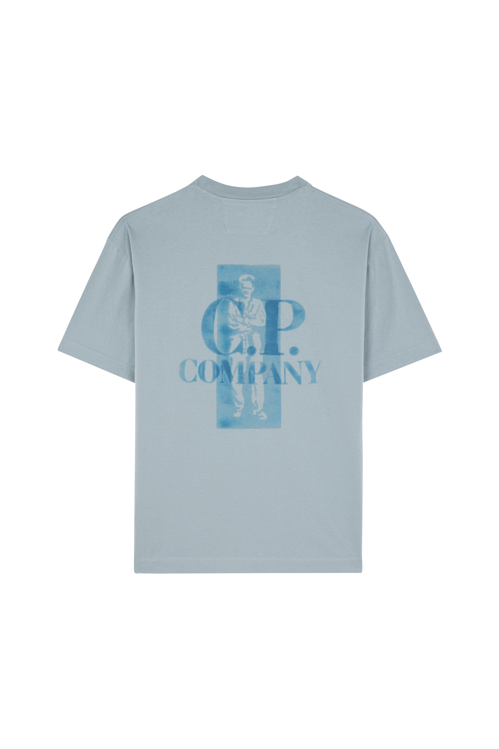 Regular-fit round-neck cotton T-shirt Blue