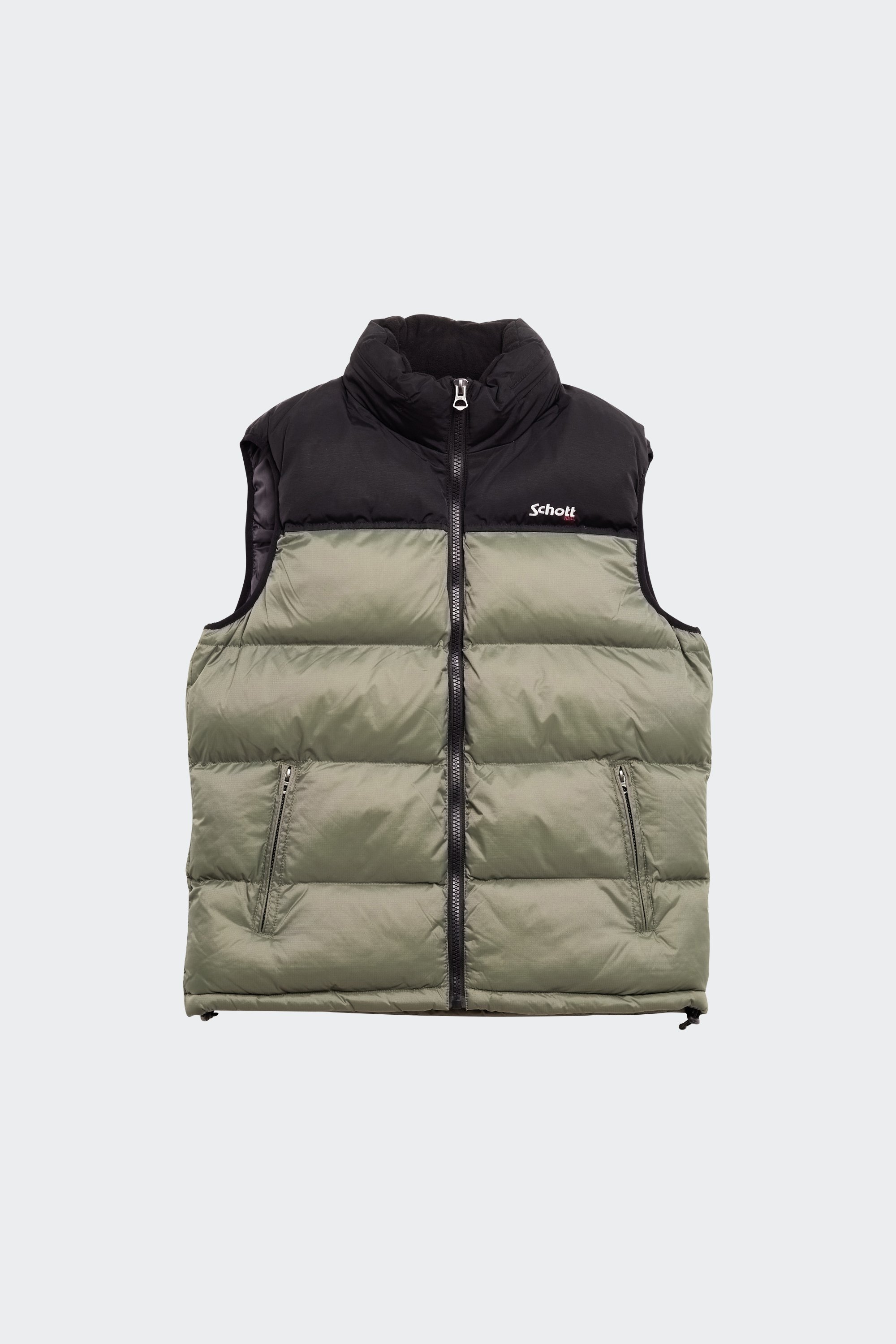 Sleeveless Puffer Jacket | Green by SCHOTT Sleeveless Puffer Jacket Green