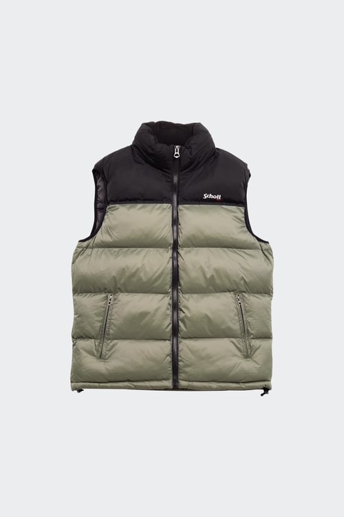 SCHOTT Sleeveless Puffer Jacket Green