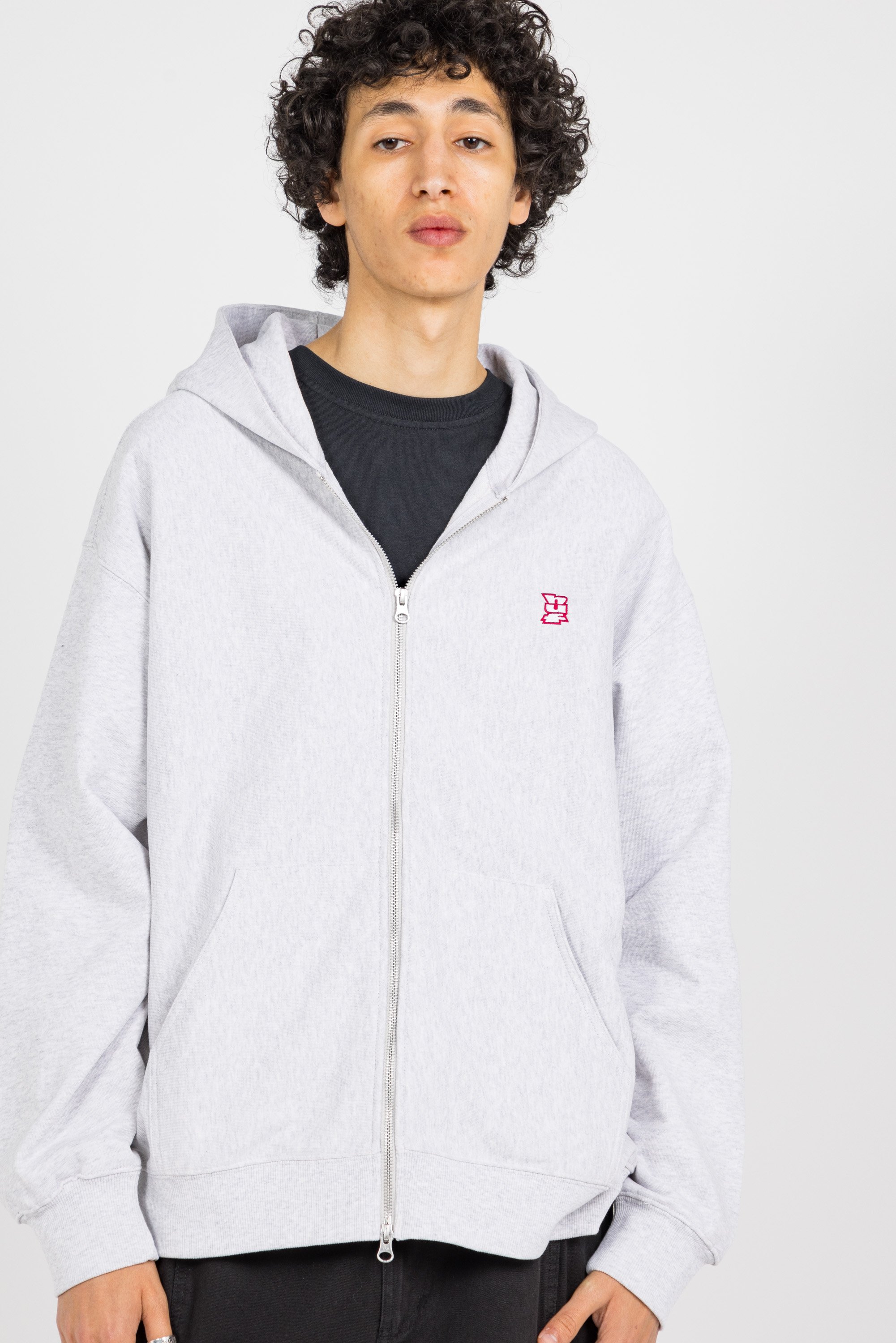 Zippered hoodie Grey