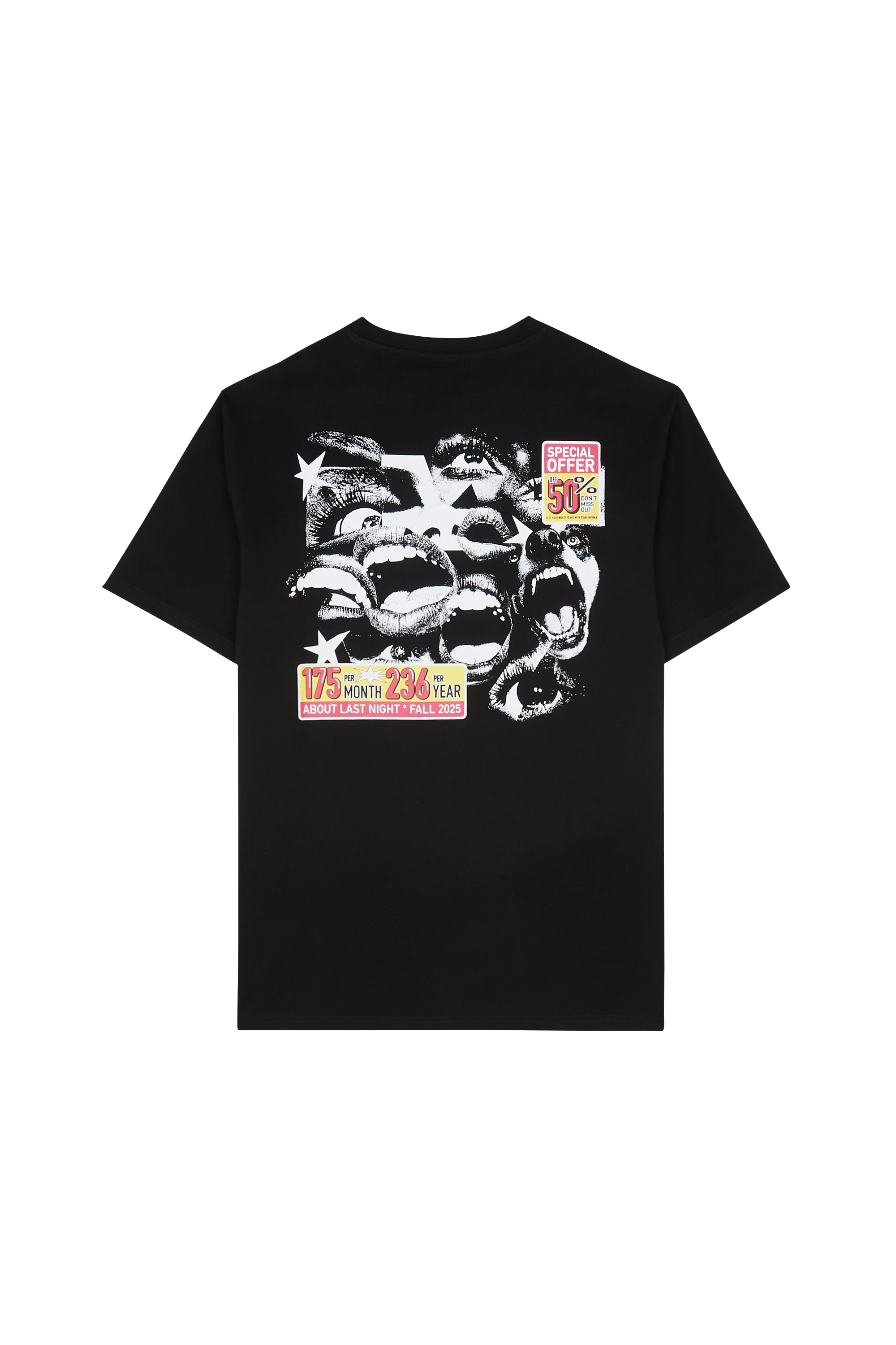 Regular-fit round-neck cotton T-shirt Black