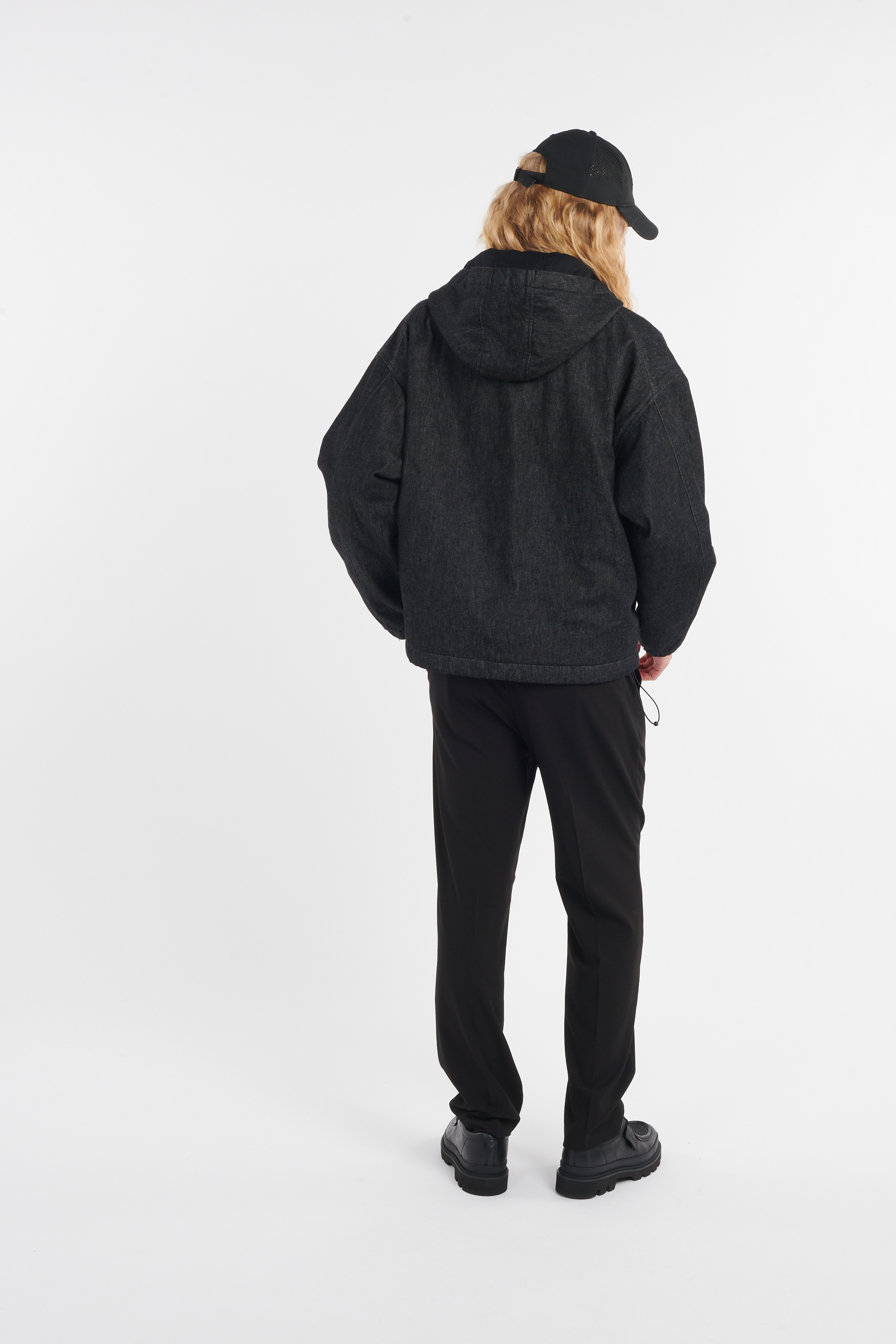 Lightweight quilted padded jacket with high neck Black