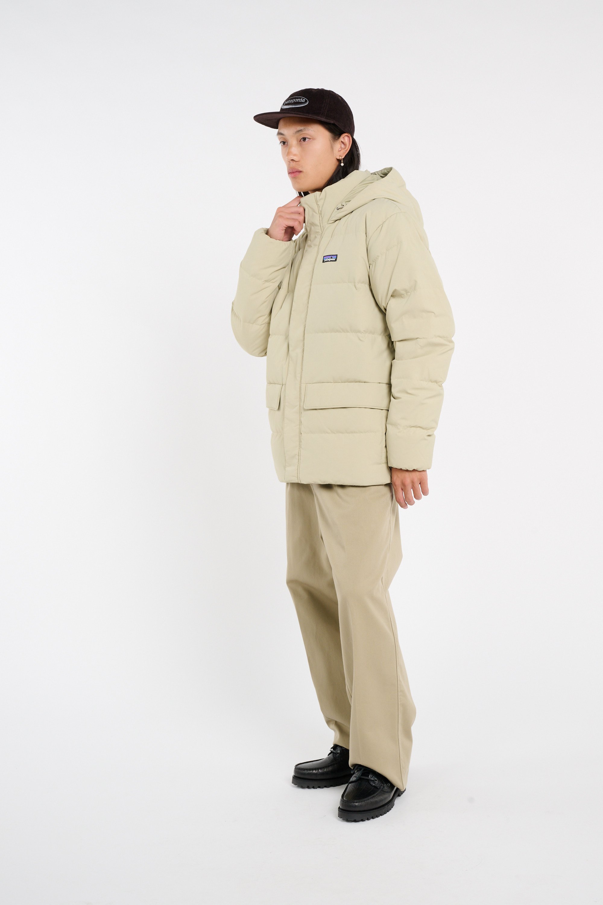 Oversized quilted high neck puffer coat | Beige PATAGONIA Men