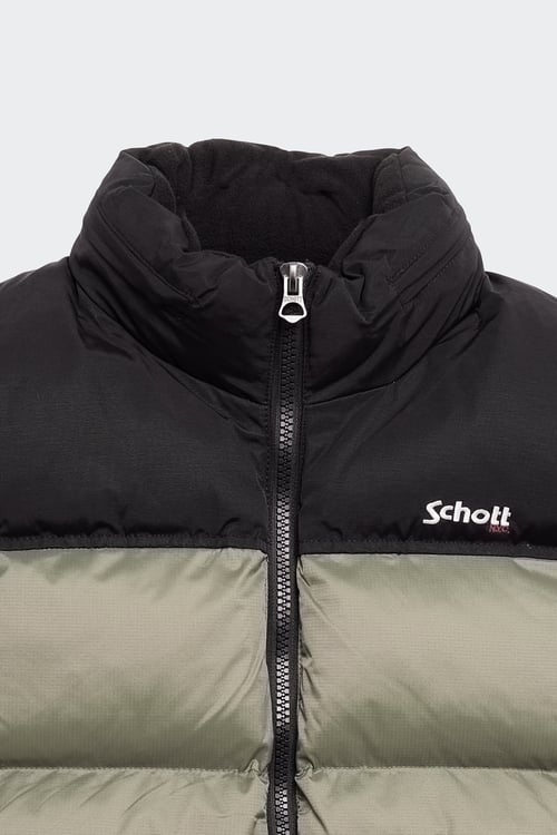 SCHOTT Sleeveless Puffer Jacket Green