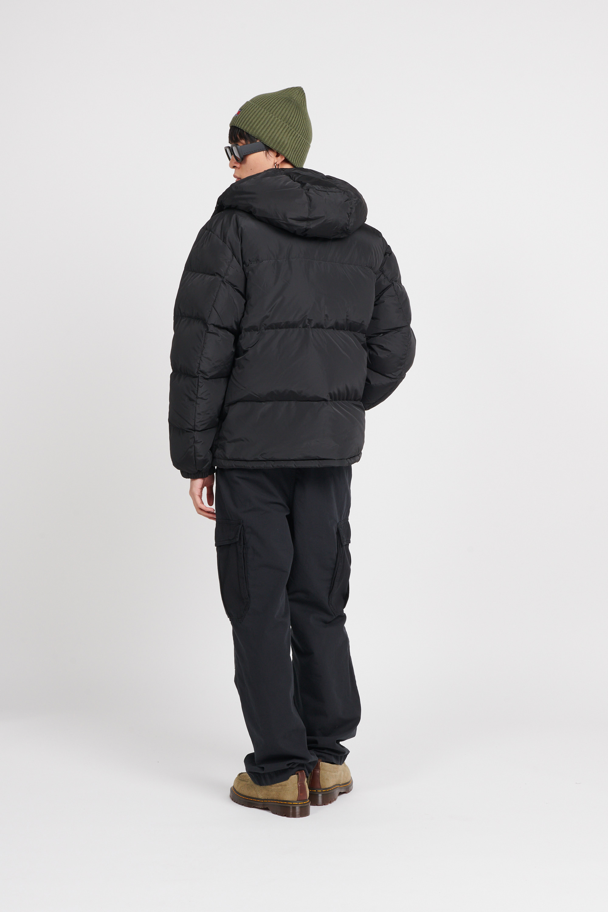 Lightweight quilted padded jacket with high neck Black