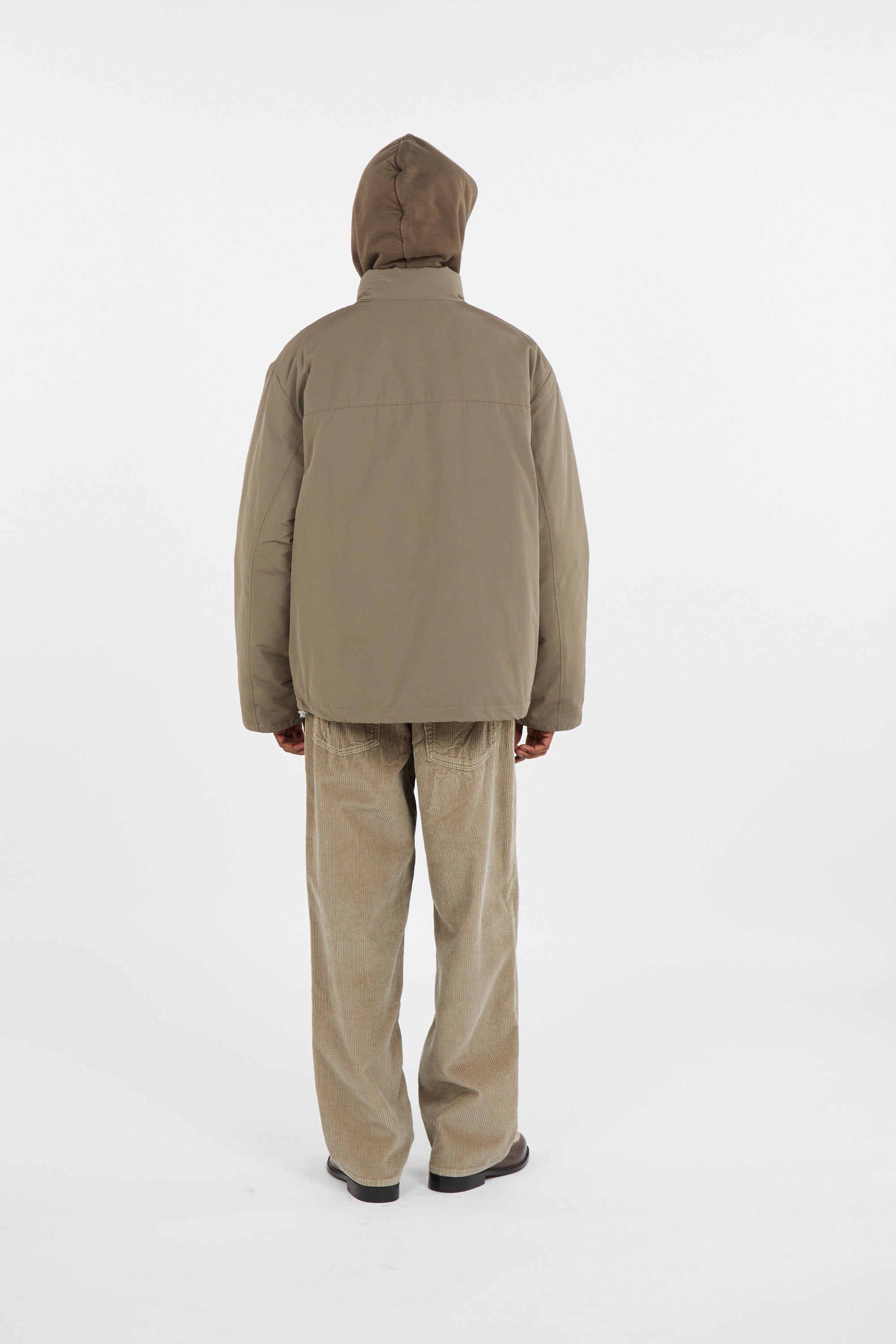 Lightweight quilted padded jacket with high neck Beige