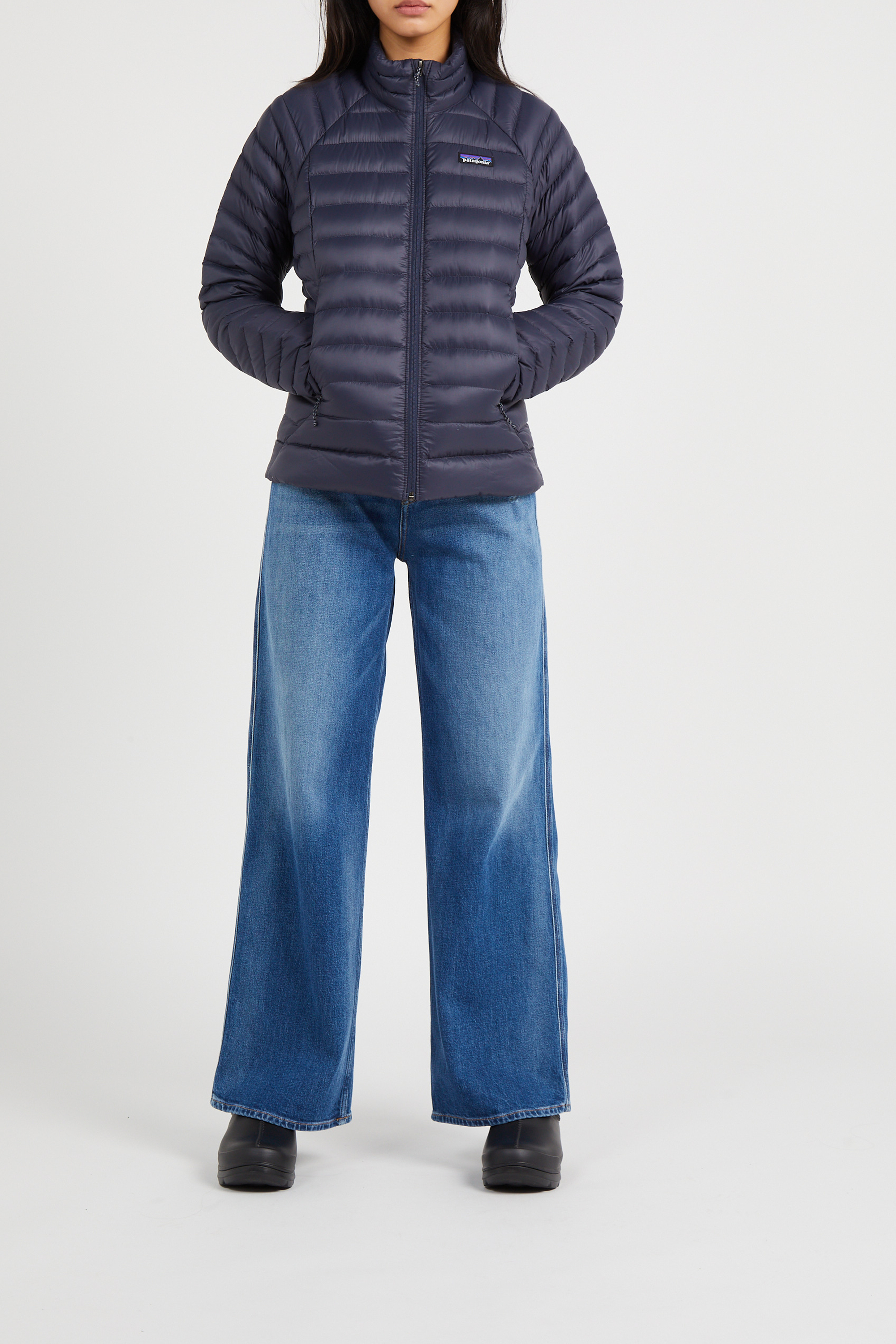 Lightweight quilted padded jacket with high neck | Blue PATAGONIA Women