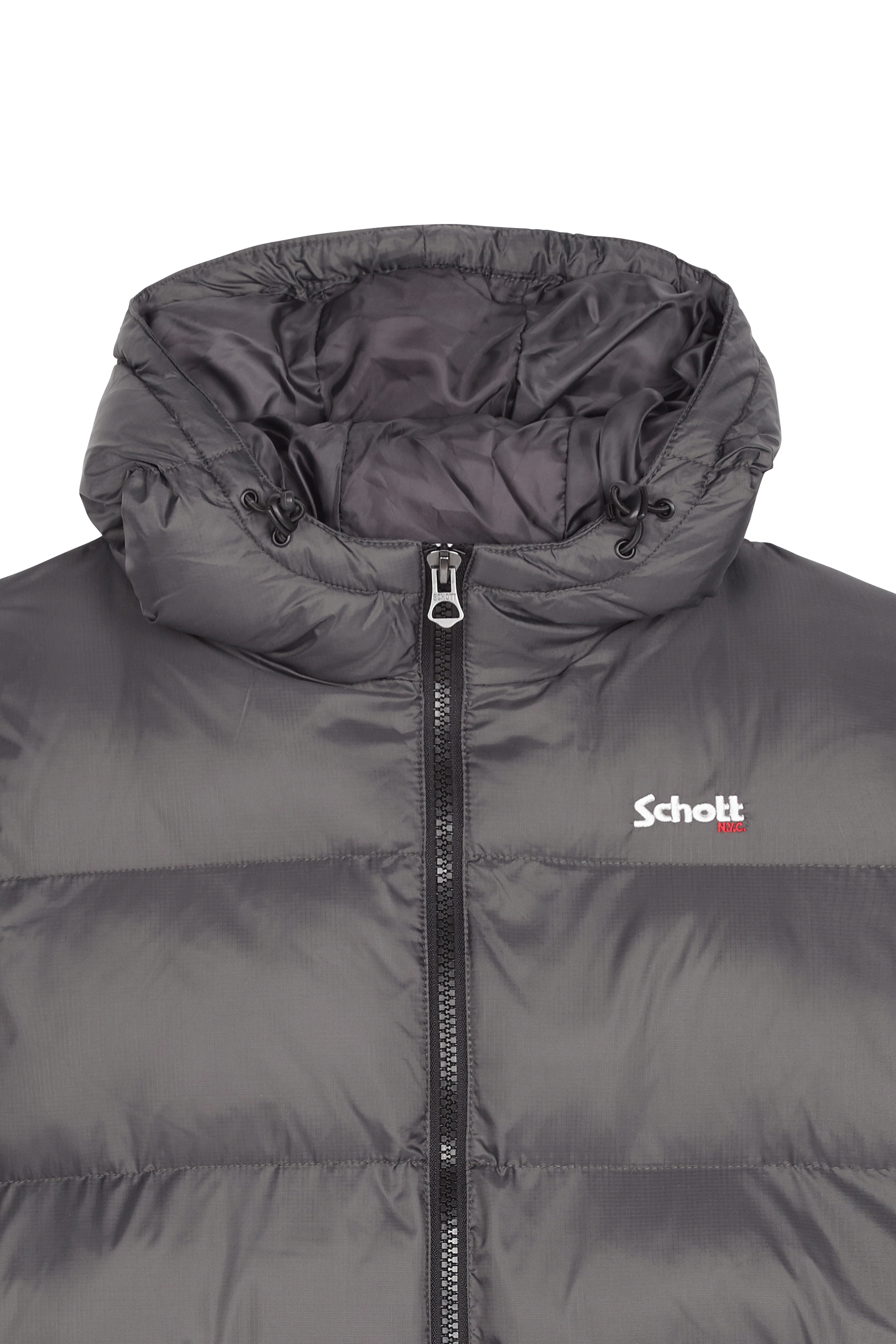 Puffer jacket with hood Grey