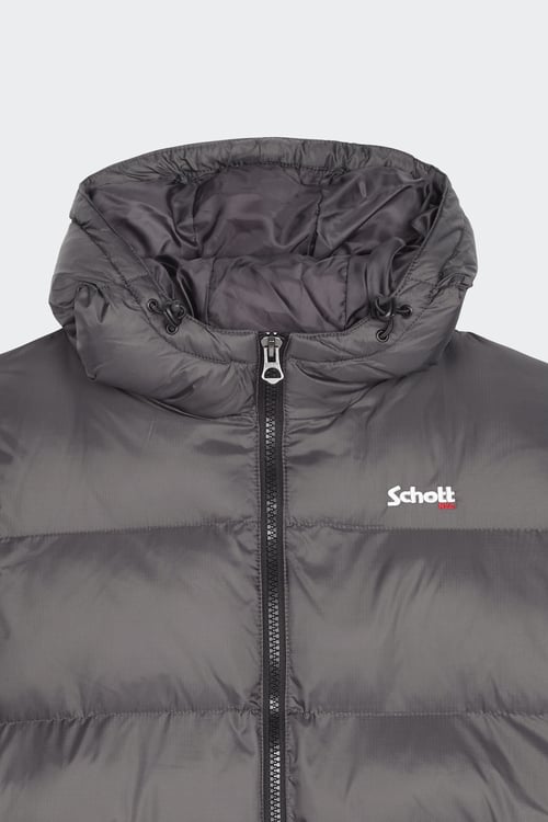 SCHOTT Puffer jacket with hood Grey