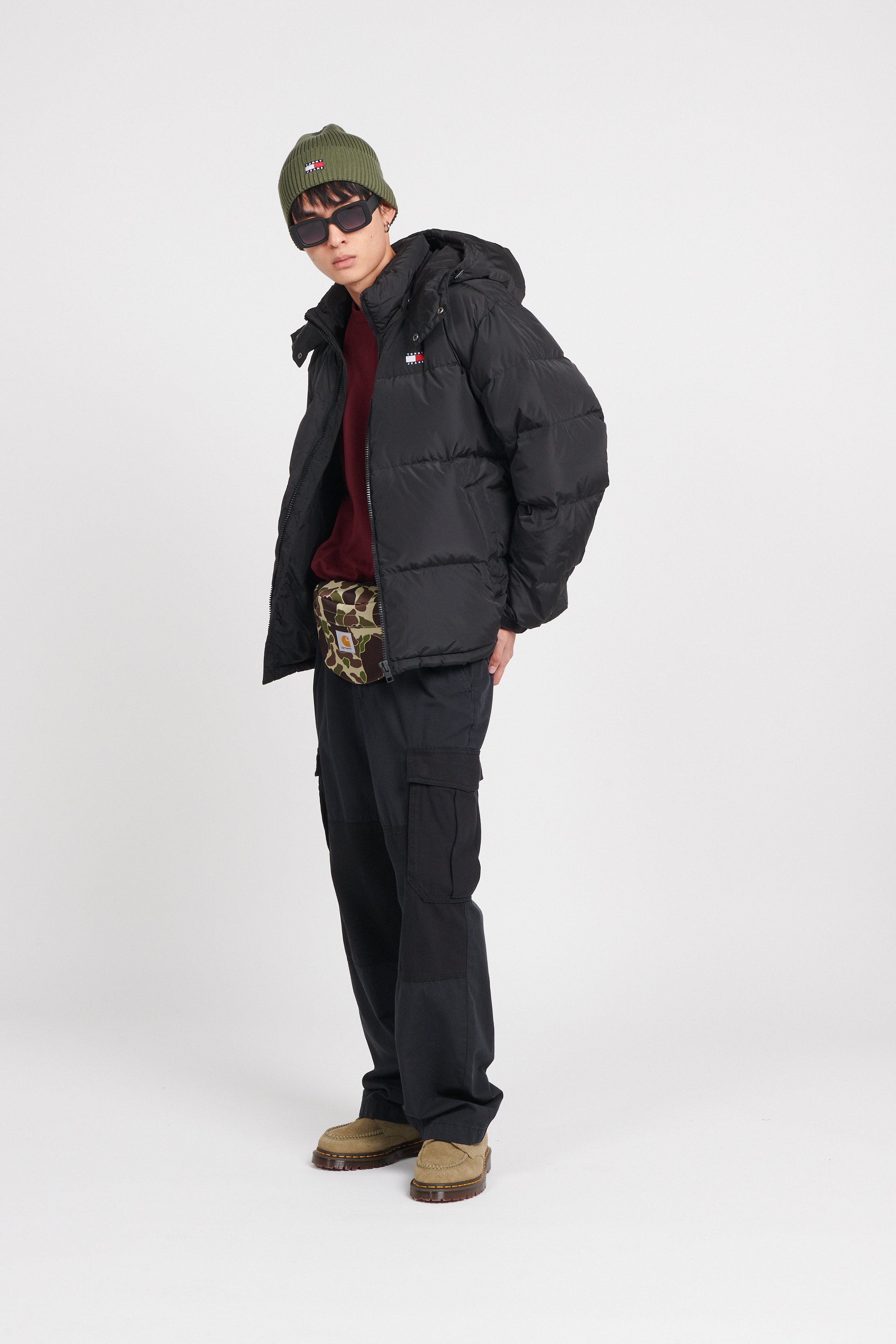 Lightweight quilted padded jacket with high neck | Black by TOMMY JEANS Lightweight quilted padded jacket with high neck Black