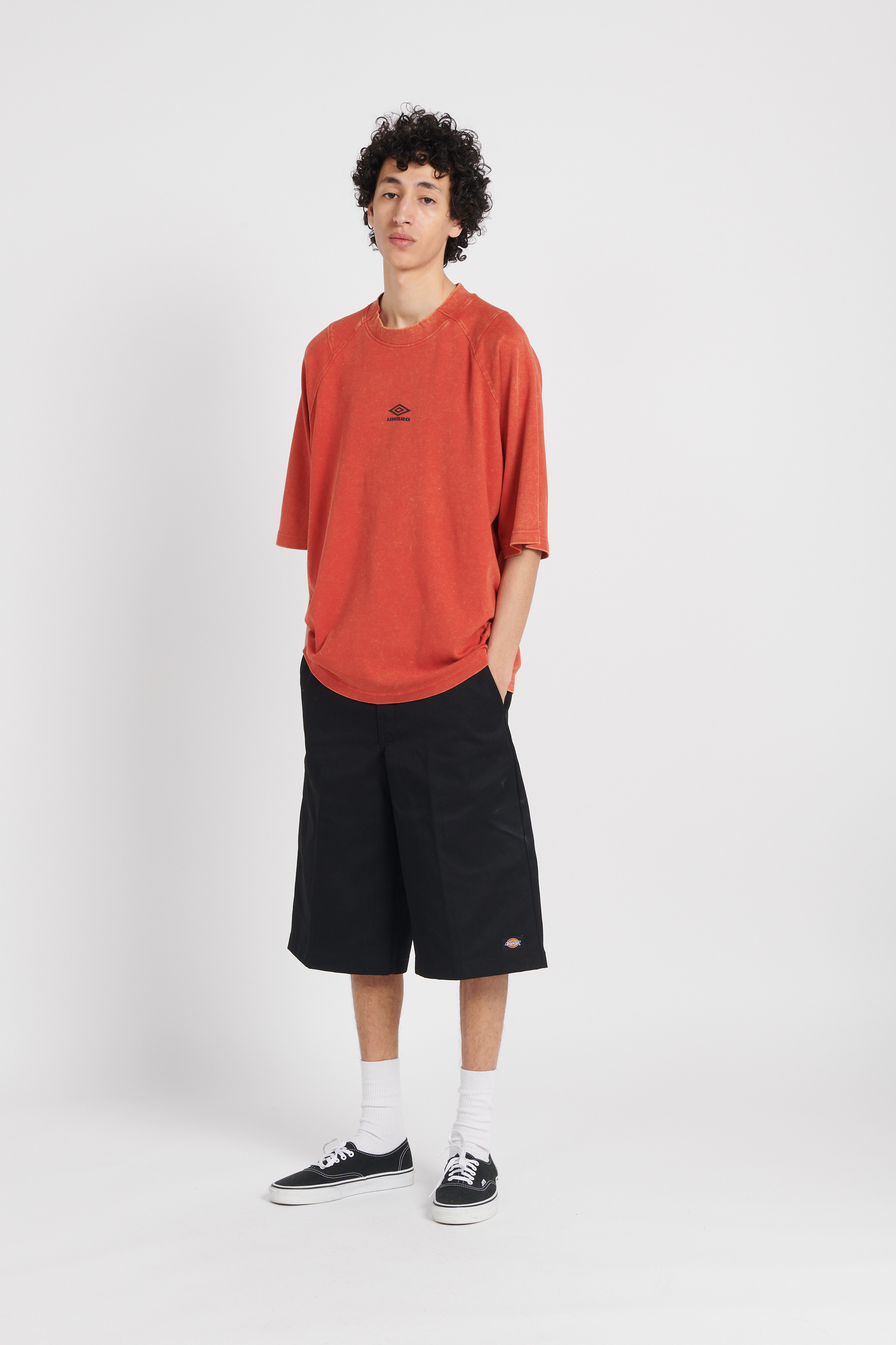 Regular-fit round-neck cotton T-shirt Red