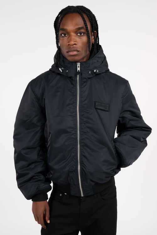 SCHOTT Lightweight quilted padded jacket with high neck Black
