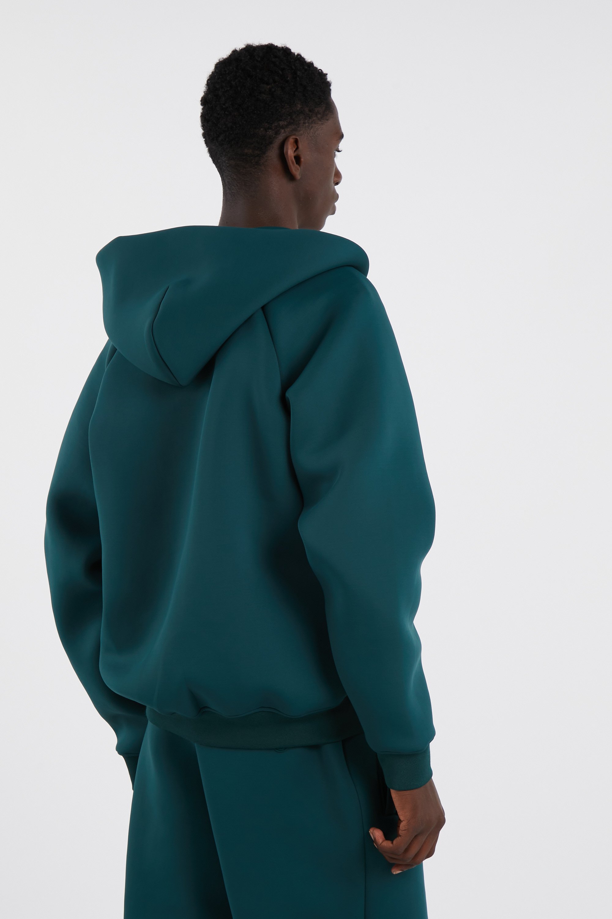 Zippered hoodie Green