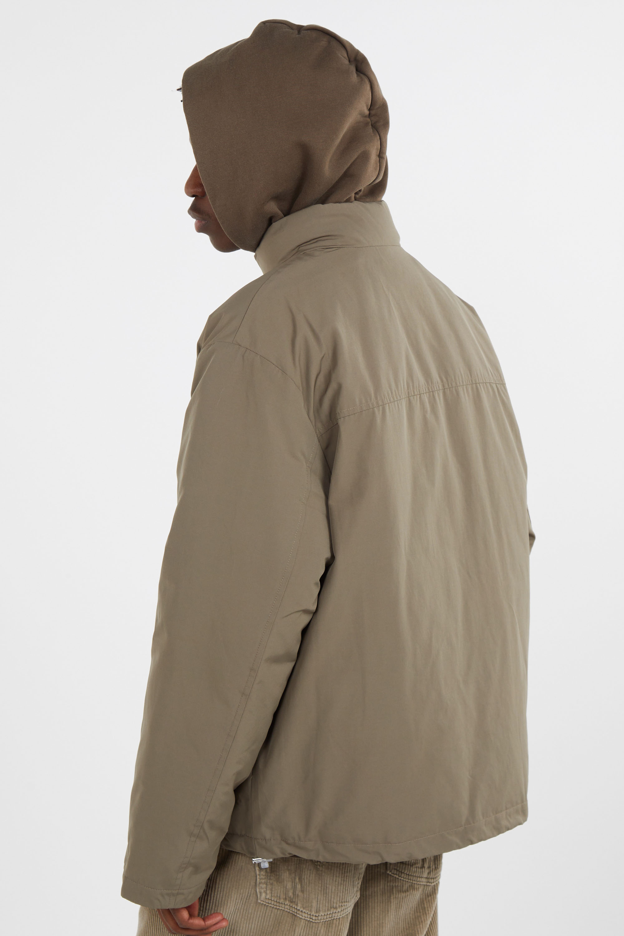 Lightweight quilted padded jacket with high neck Beige