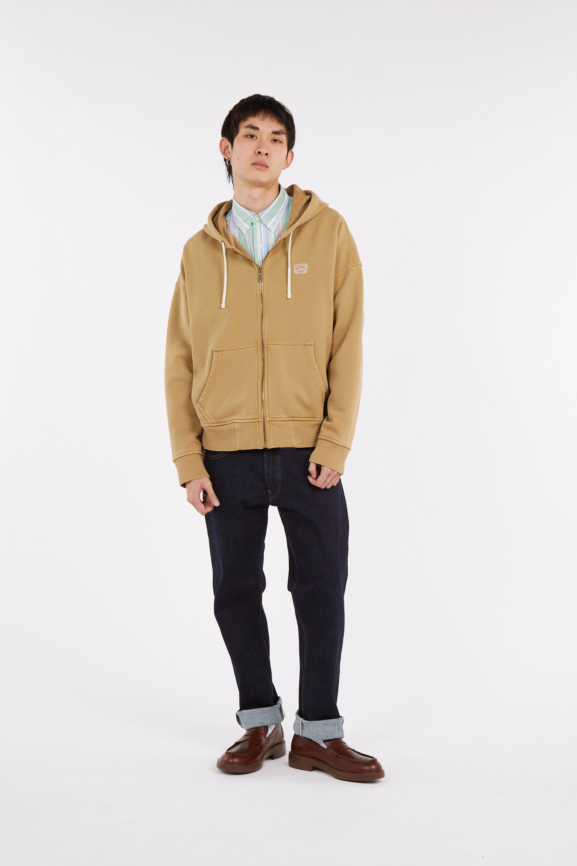 Hoodie zippé Beige