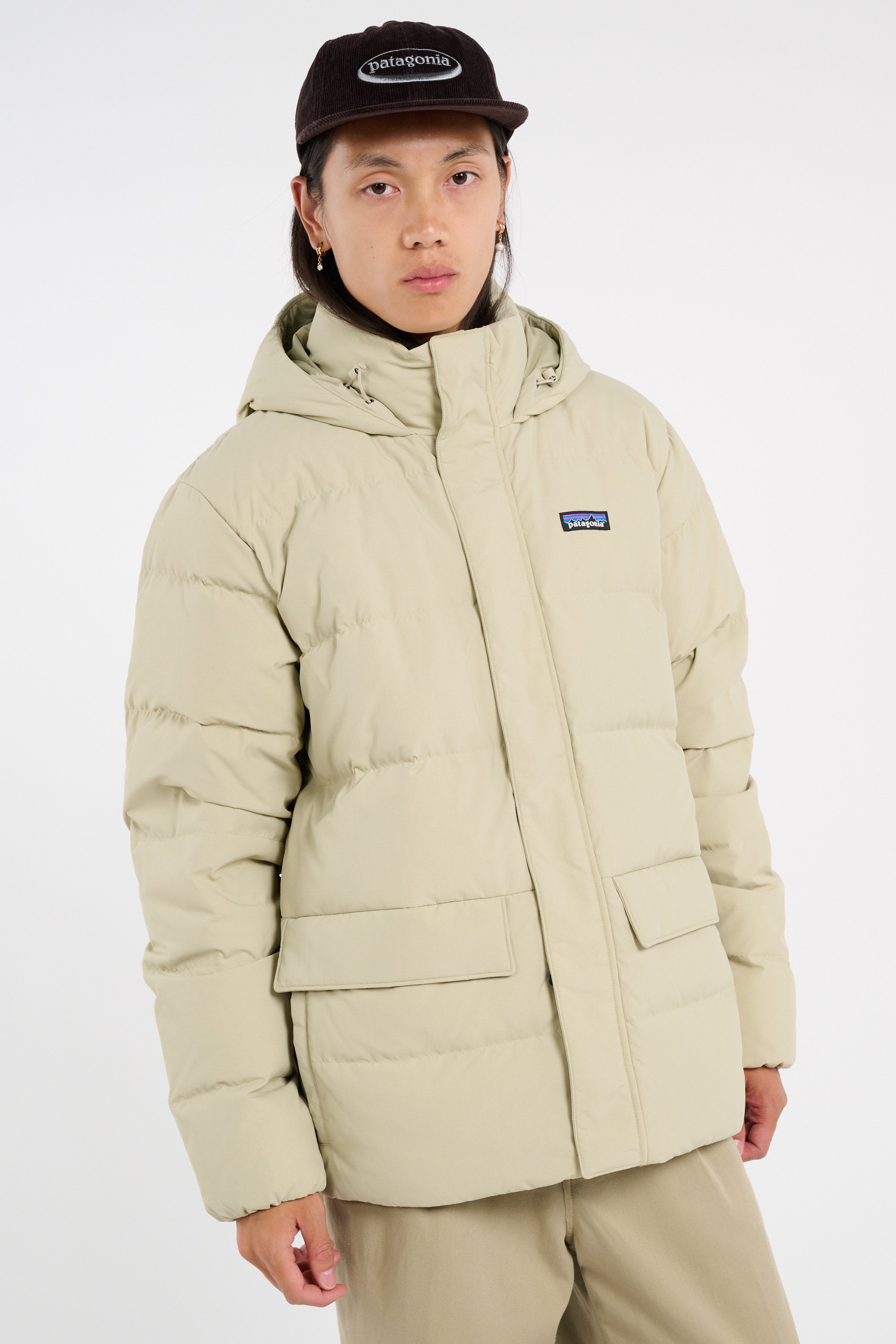 Oversized quilted high neck puffer coat | Beige PATAGONIA Men