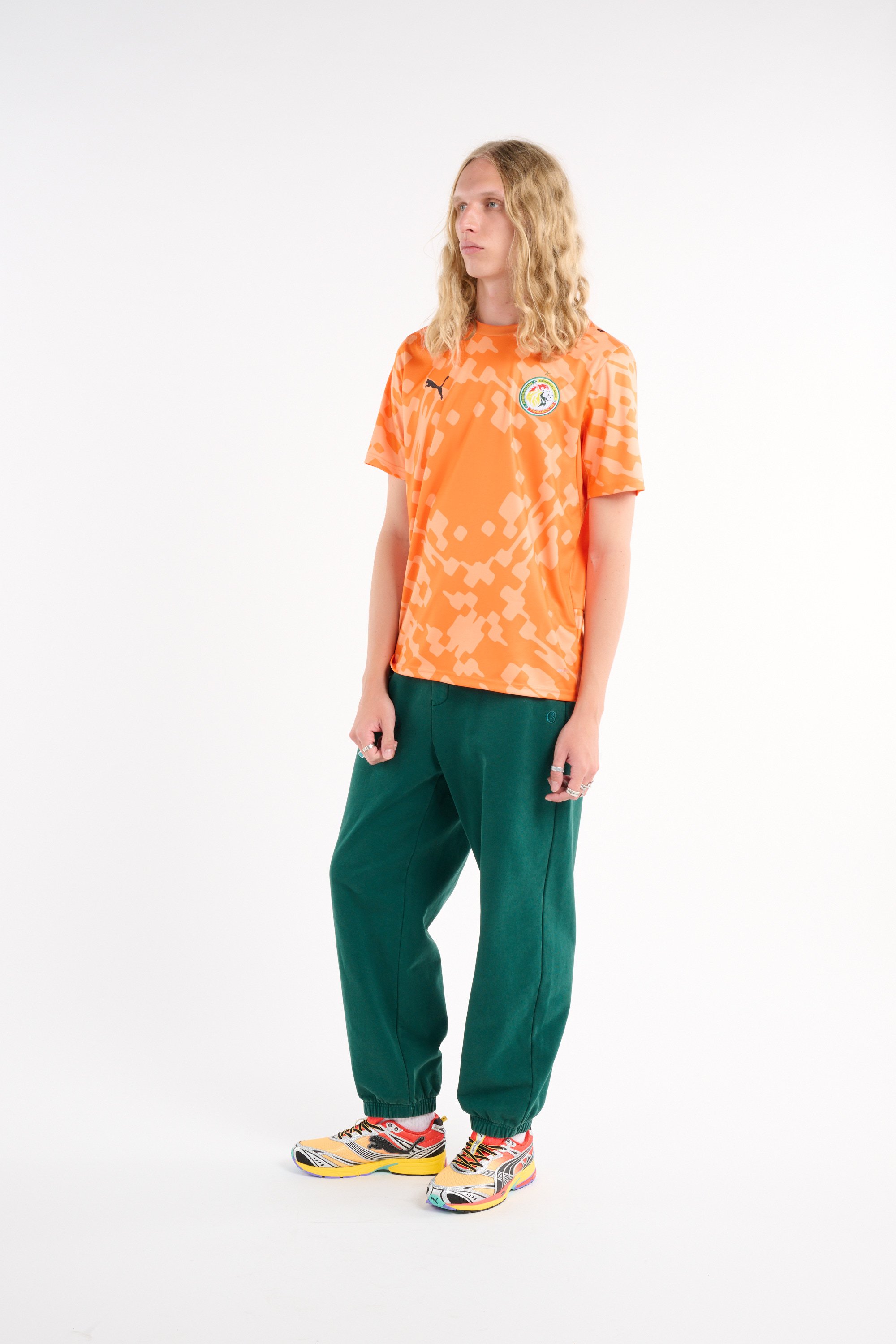 Regular-fit round-neck cotton T-shirt PUMA Orange