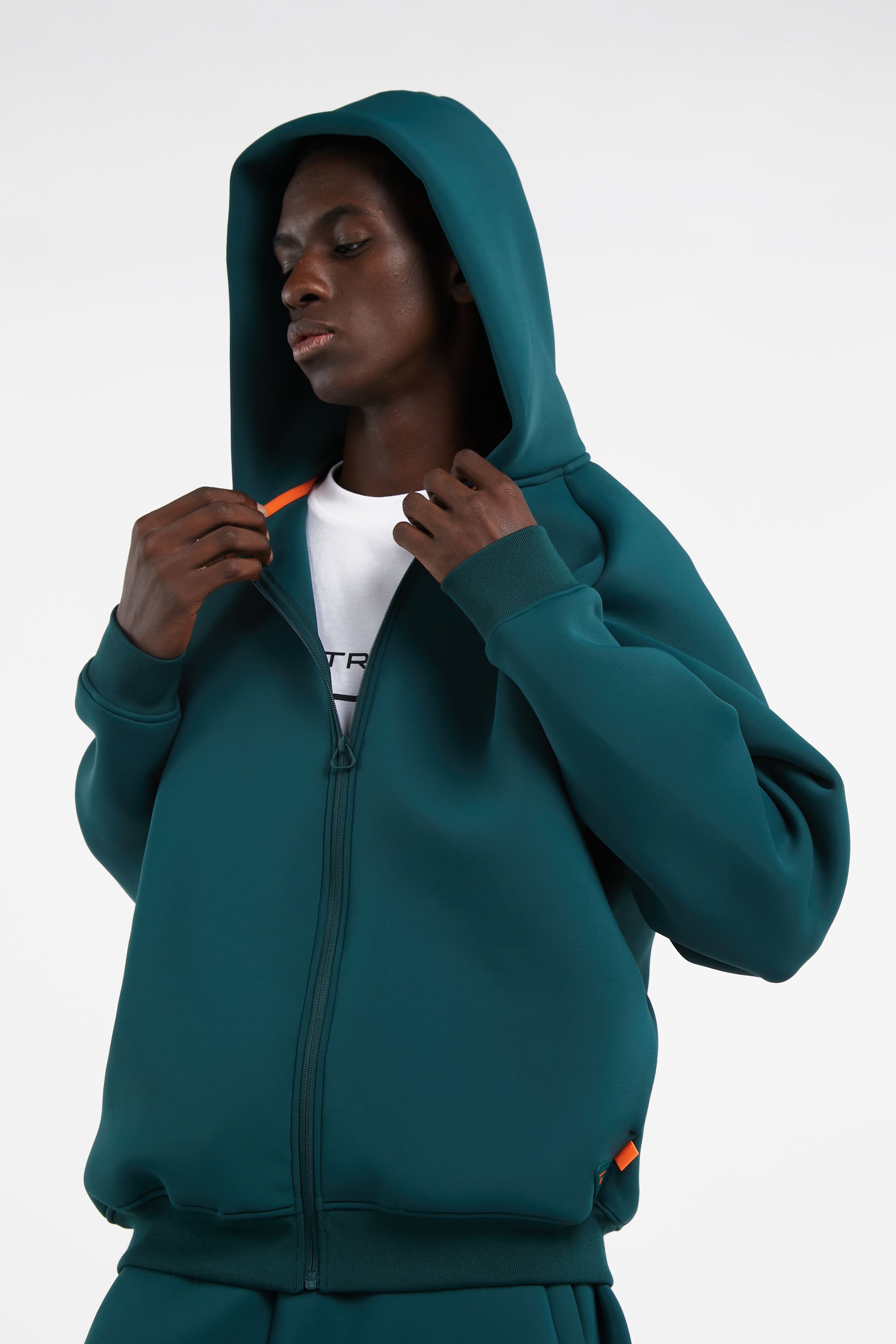 Zippered hoodie Green