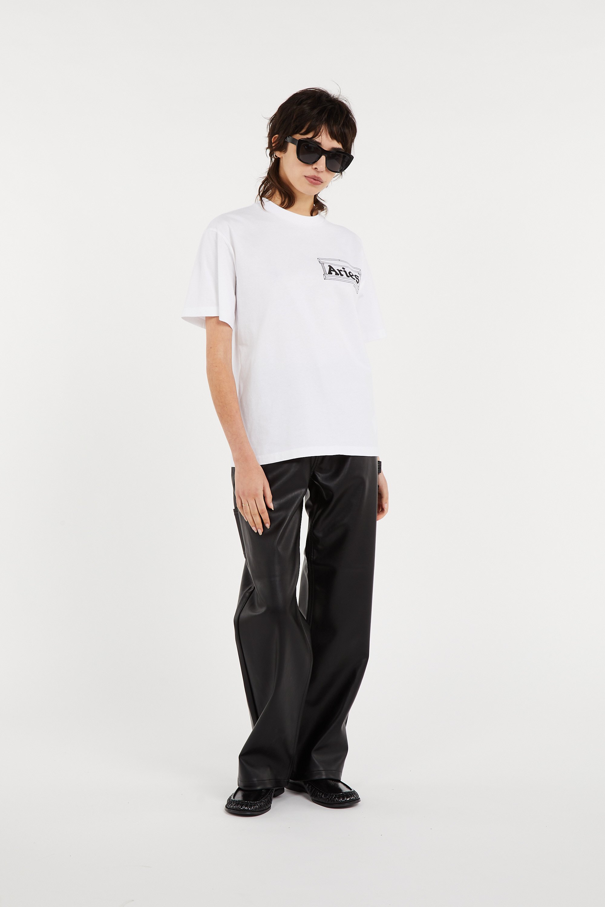 Regular-fit round-neck cotton T-shirt ARIES White