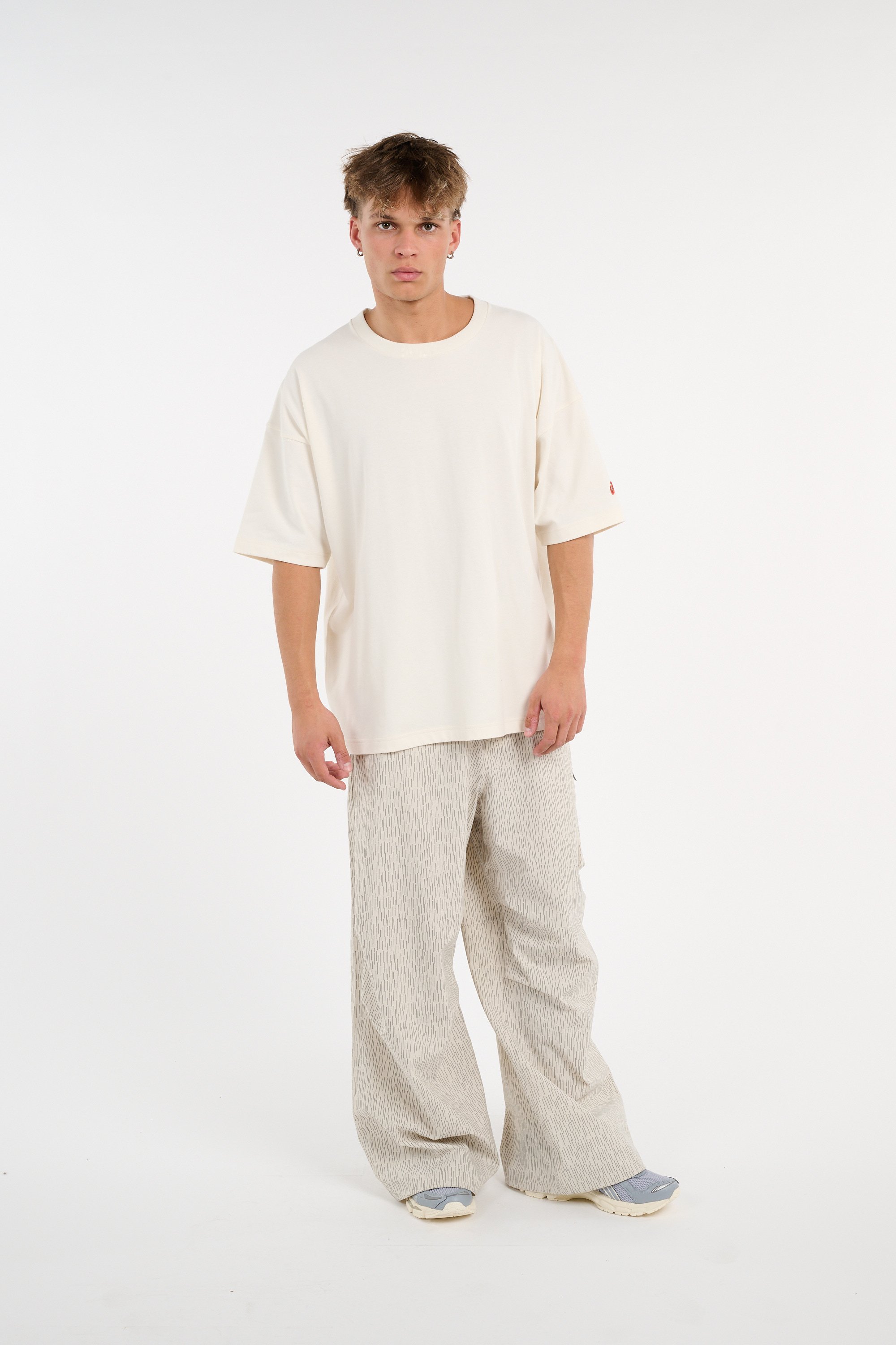 Regular-fit round-neck cotton T-shirt ASICS Beige