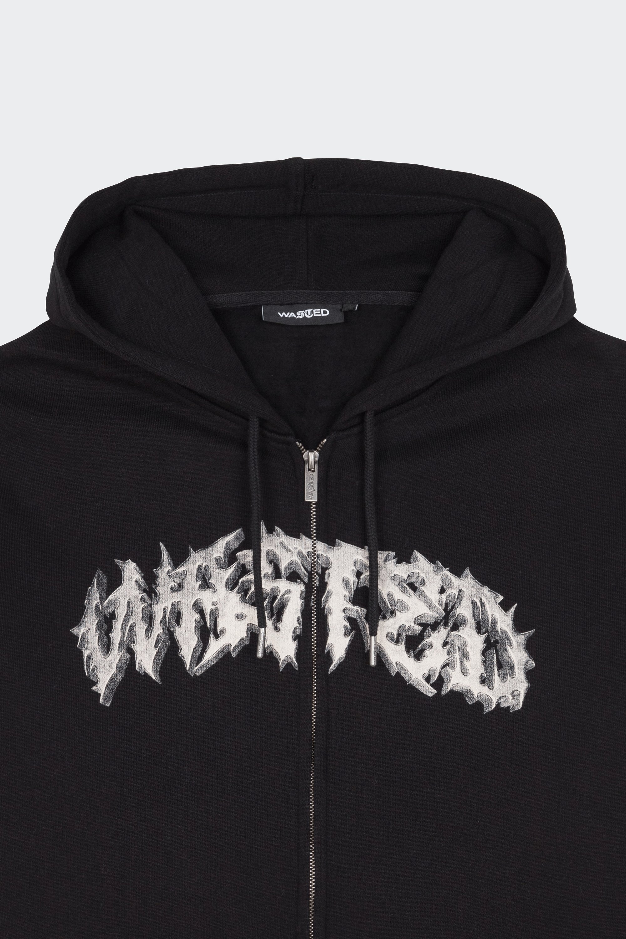 zip-up hoodie | Black by WASTED zip-up hoodie Black
